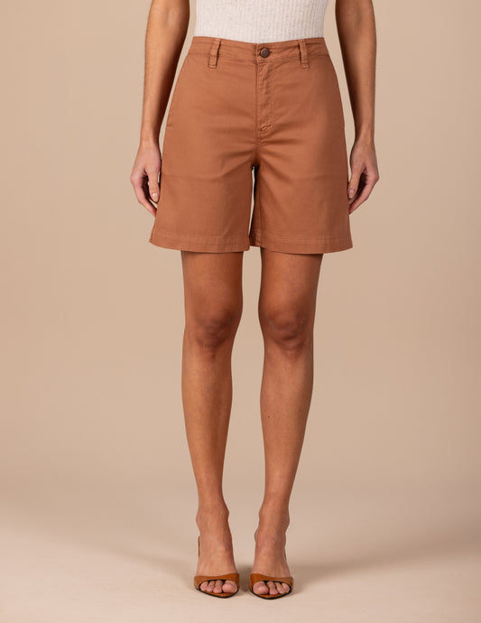 bermuda sarja color midi cintura intermediária alfaiataria