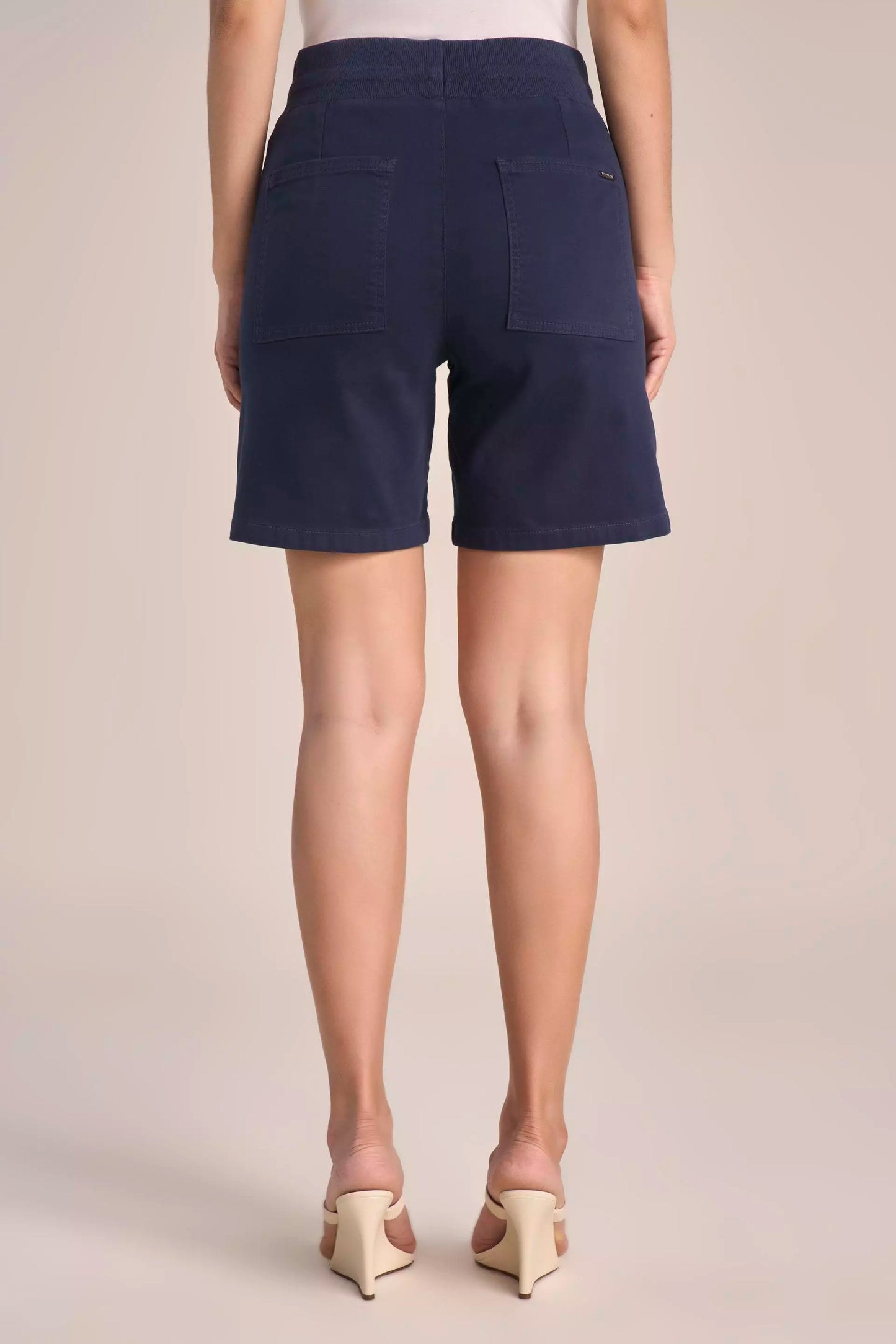 Bermuda Malha Color Midi Comfort Cintura Intermediária Cós Tricot