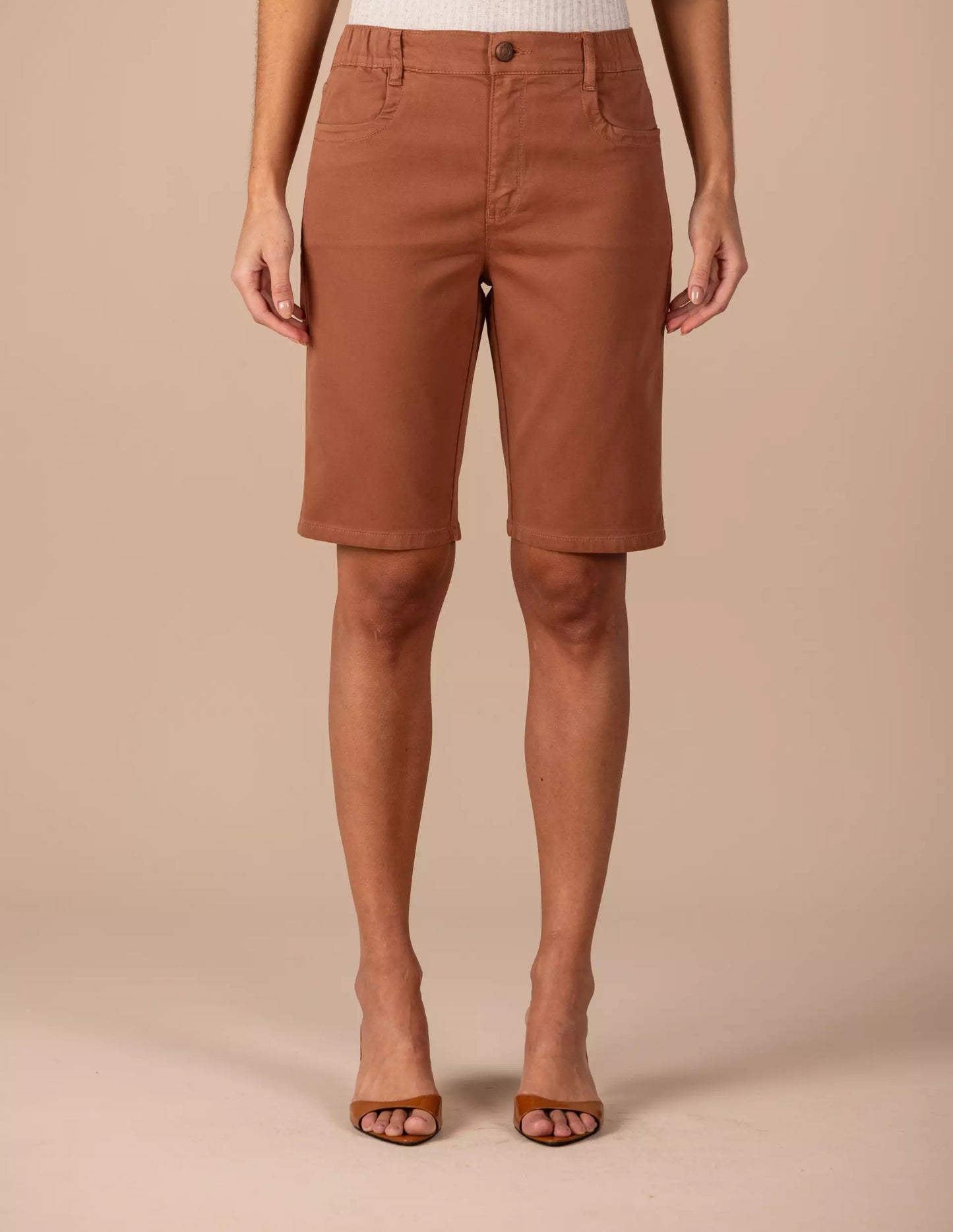 bermuda malha color ciclista cintura intermediária com elástico