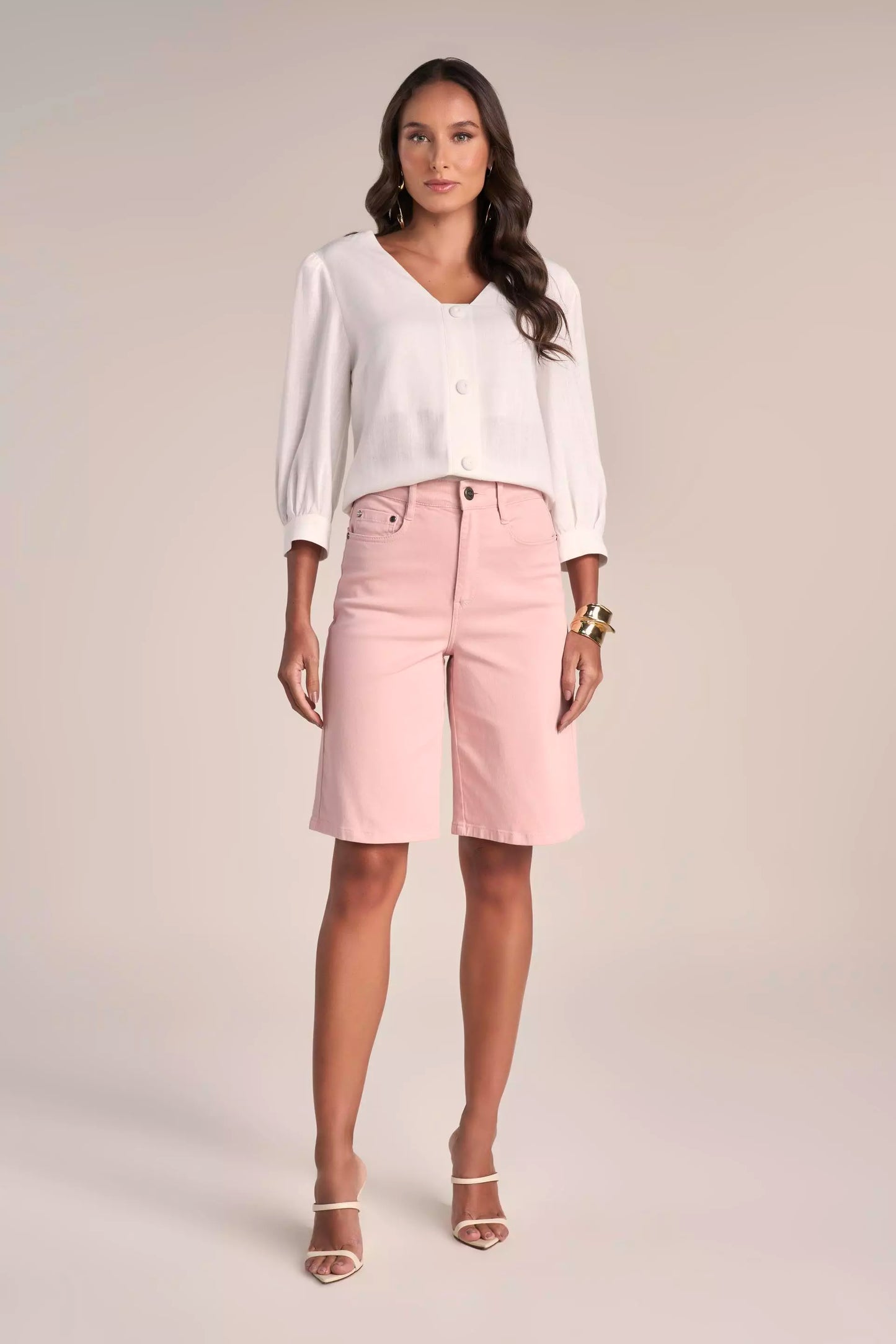 Bermuda Sarja Color Jorts Cintura Intermediária Tradicional