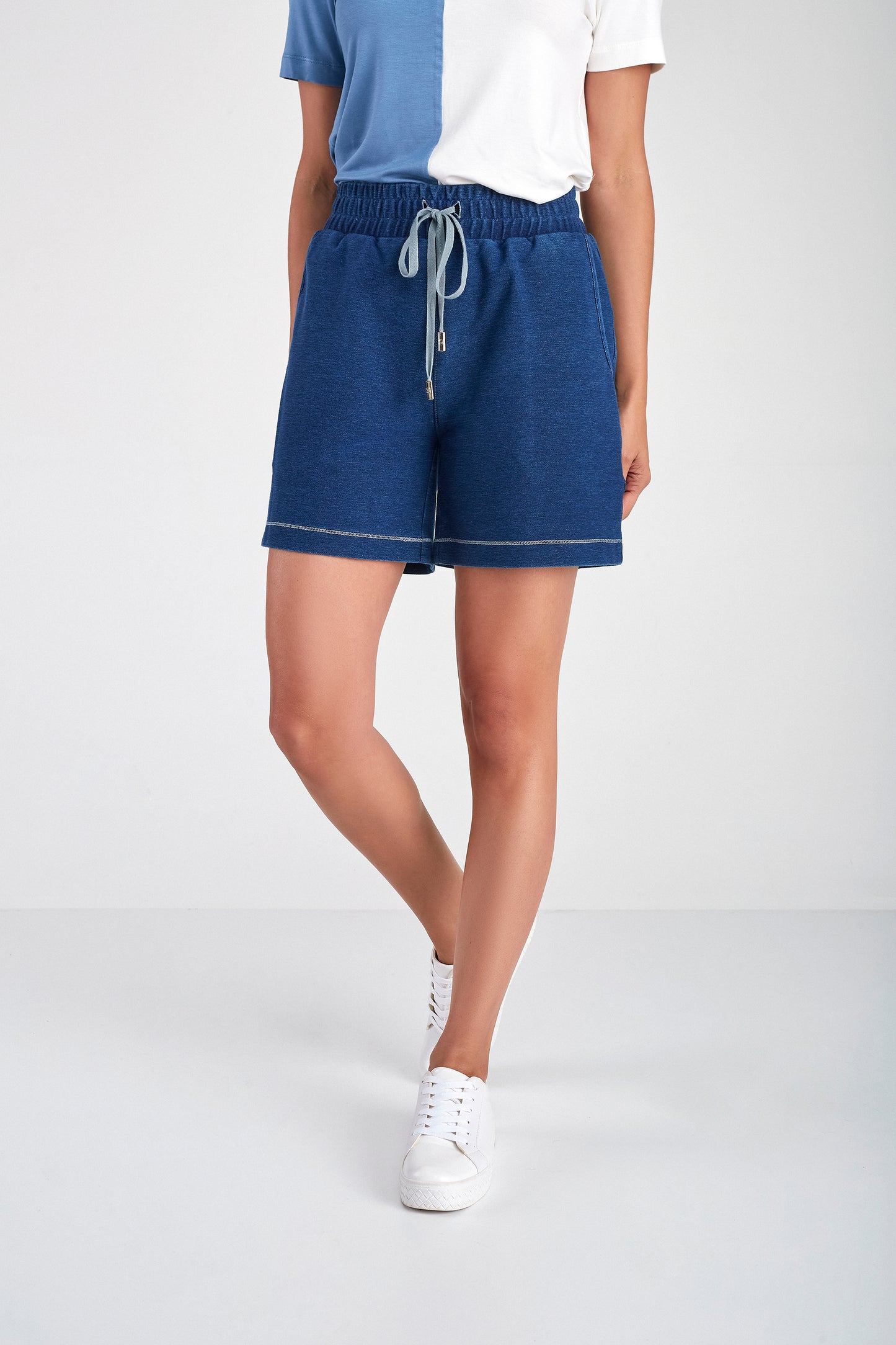 shorts malha índigo boxer cós alto de elástico