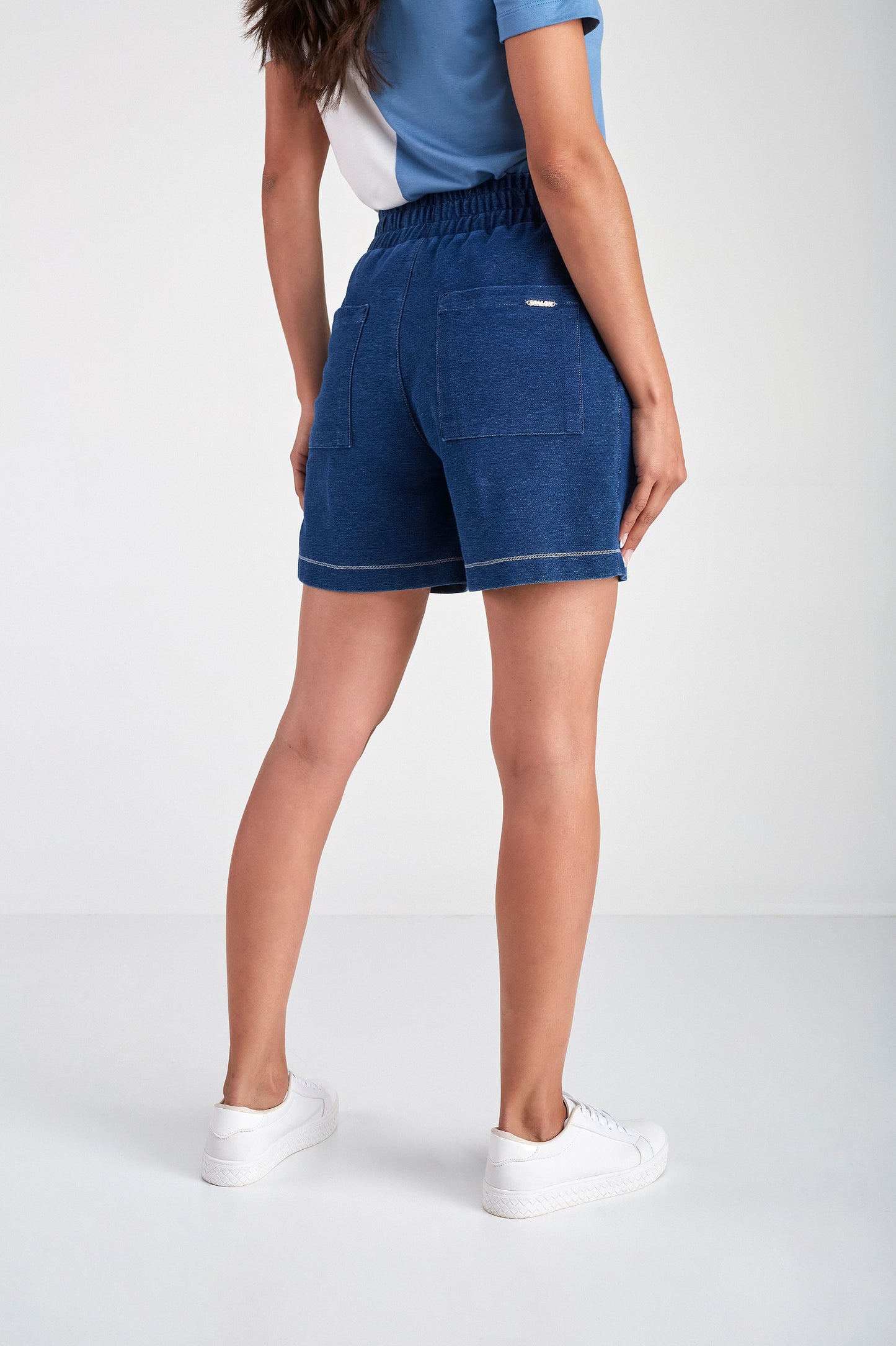 shorts malha índigo boxer cós alto de elástico