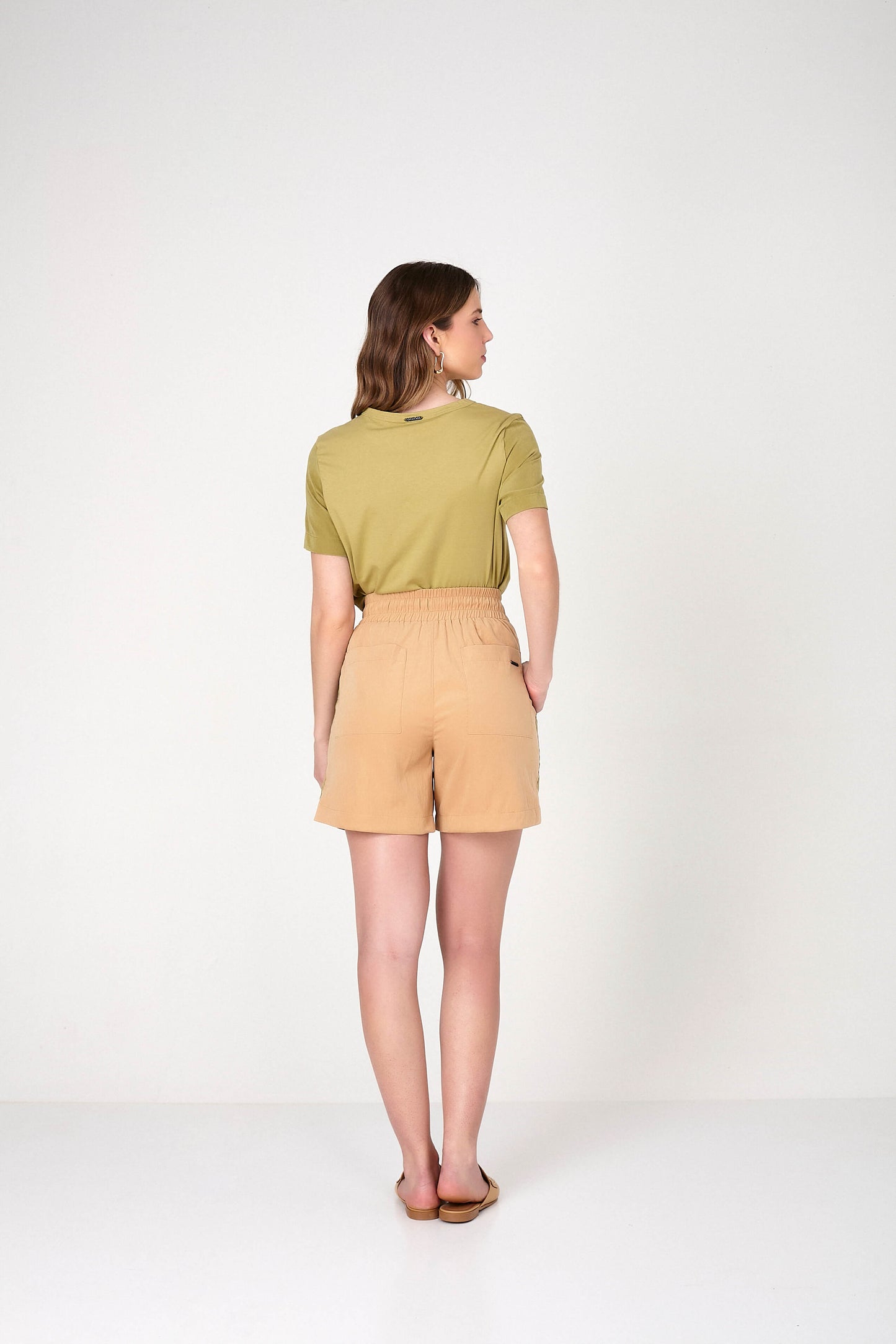 shorts tactel comfort cintura intermediária bicolor