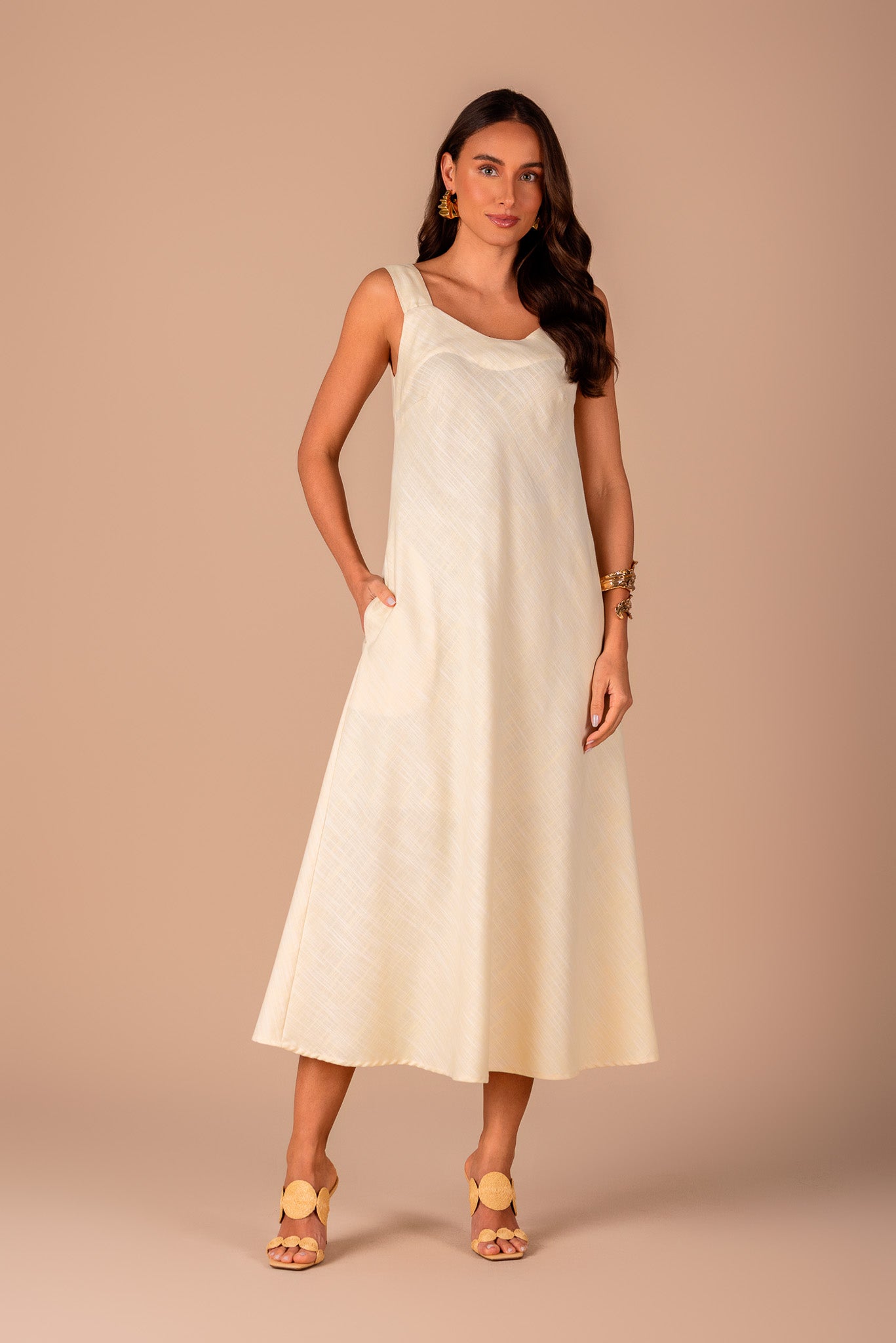 vestido algodão longuetealça com elástico