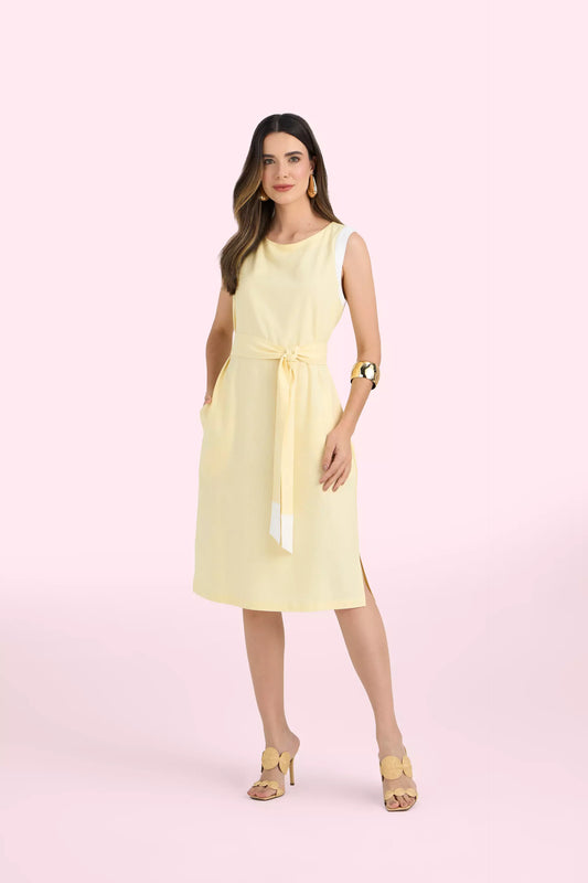 vestido viscose curto alça larga com mix de tecidos