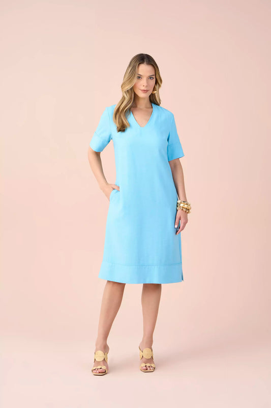 vestido vicose curto com frisos