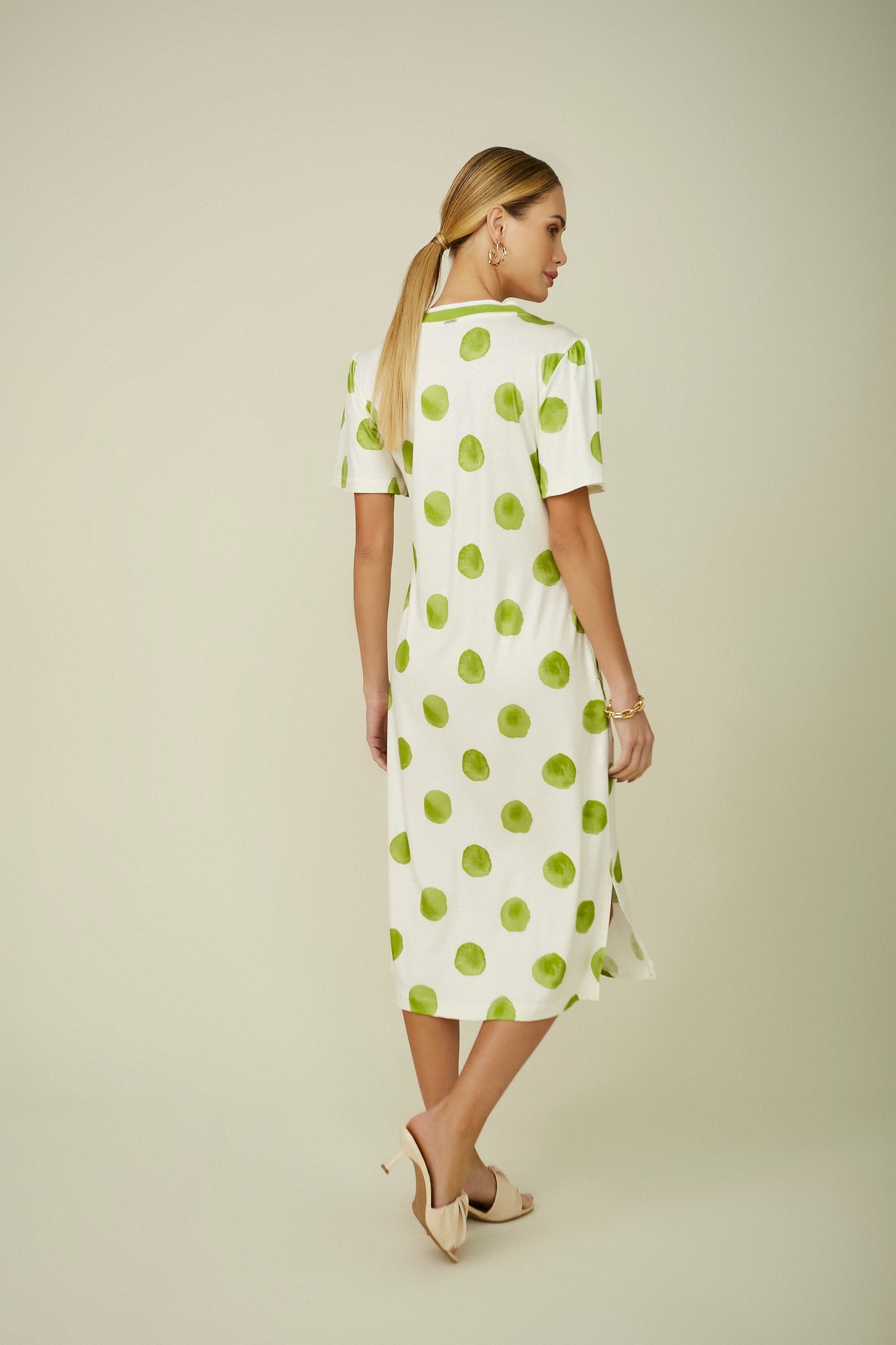 vestido t-shirt malha curto estampado