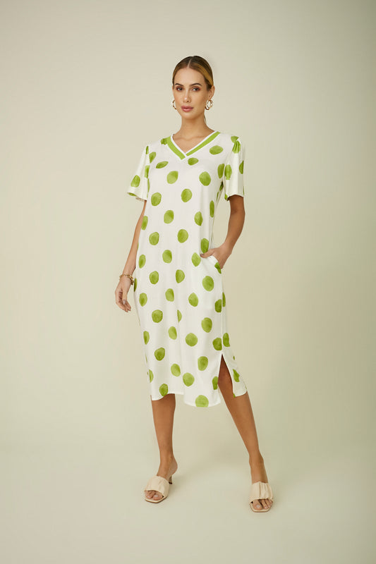 vestido t-shirt malha curto estampado
