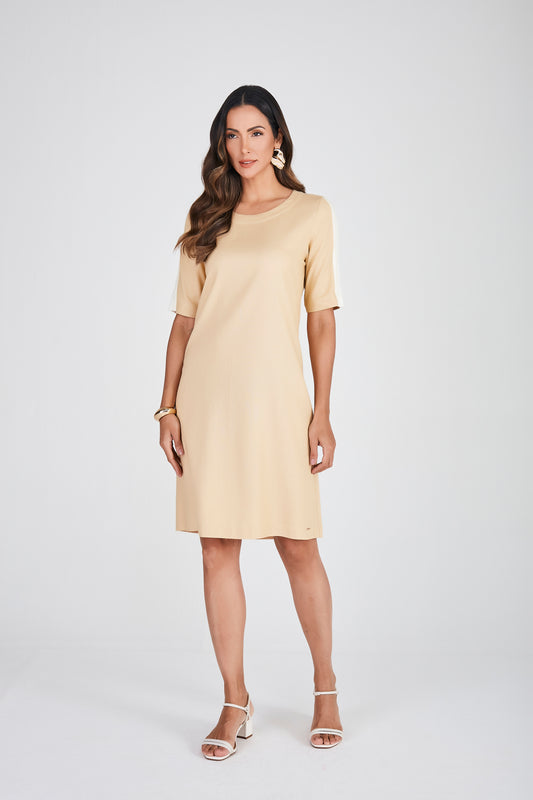 vestido linho curto com bordado