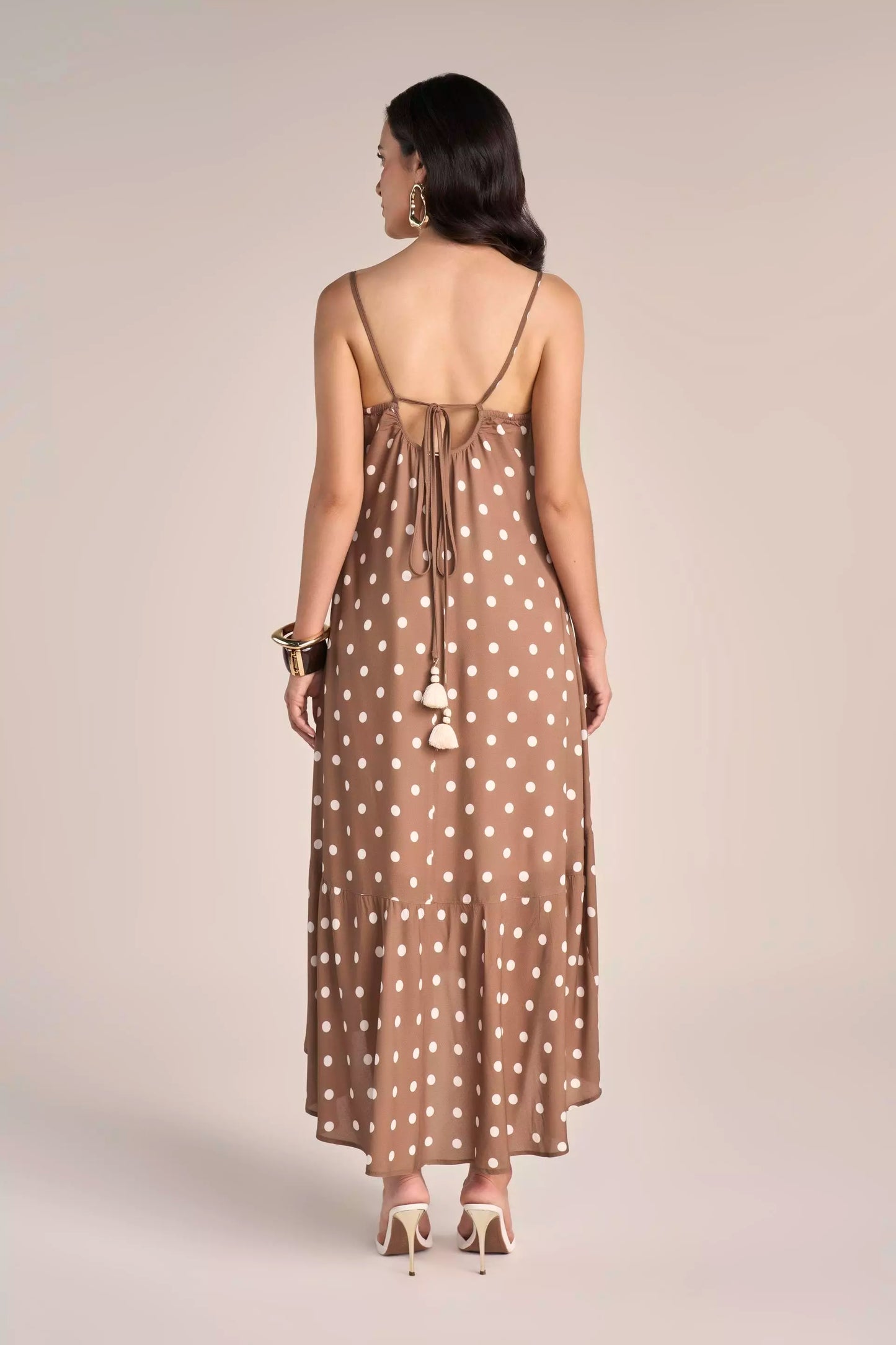 Vestido Viscose Midi Estampado com Amarração