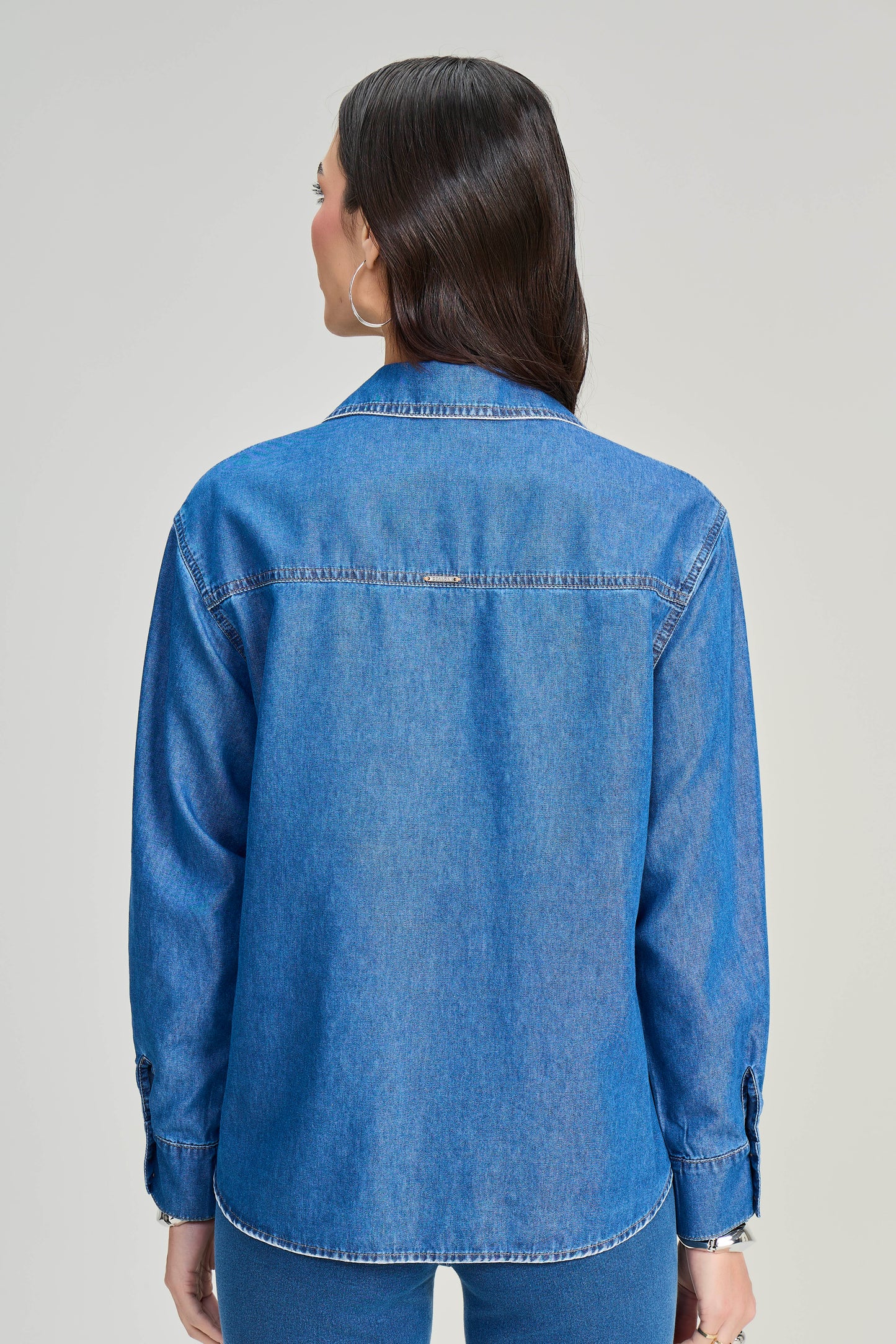 camisa jeans manga longa tradicional