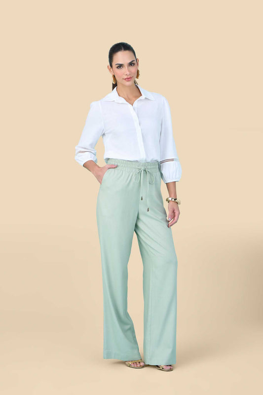 camisa viscose manga 7/8 com entremeios