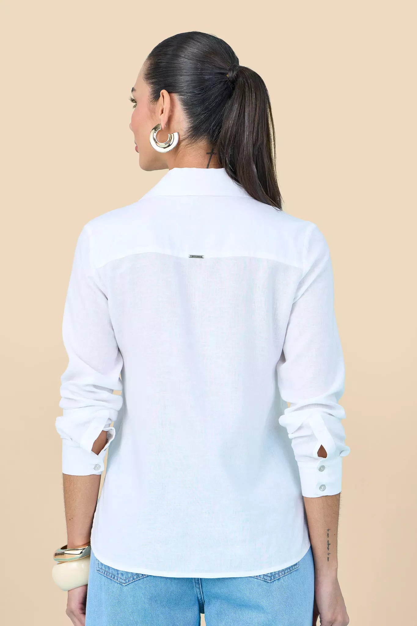 camisa viscose manga longa tradicional