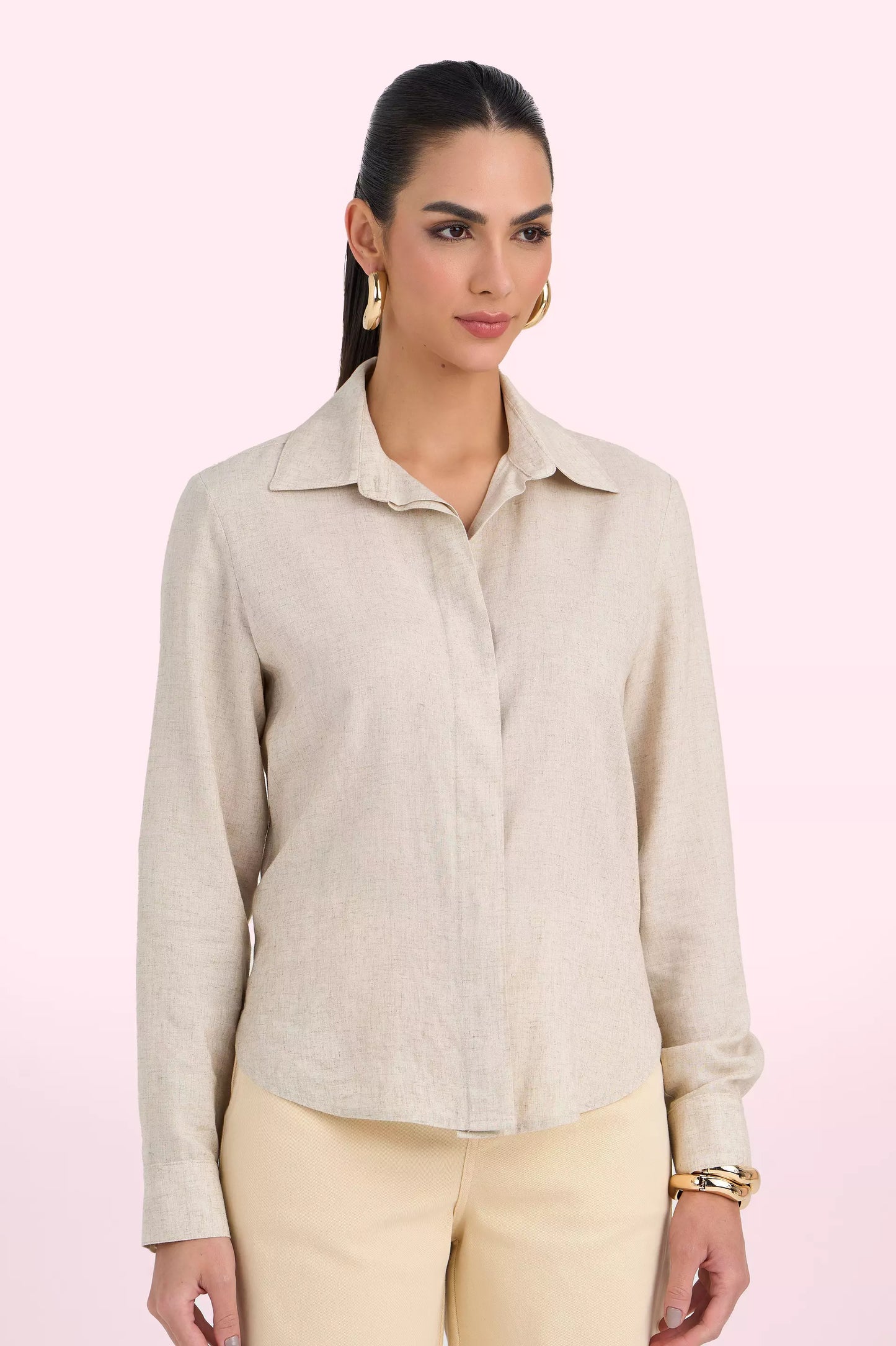 camisa viscose manga longa tradicional