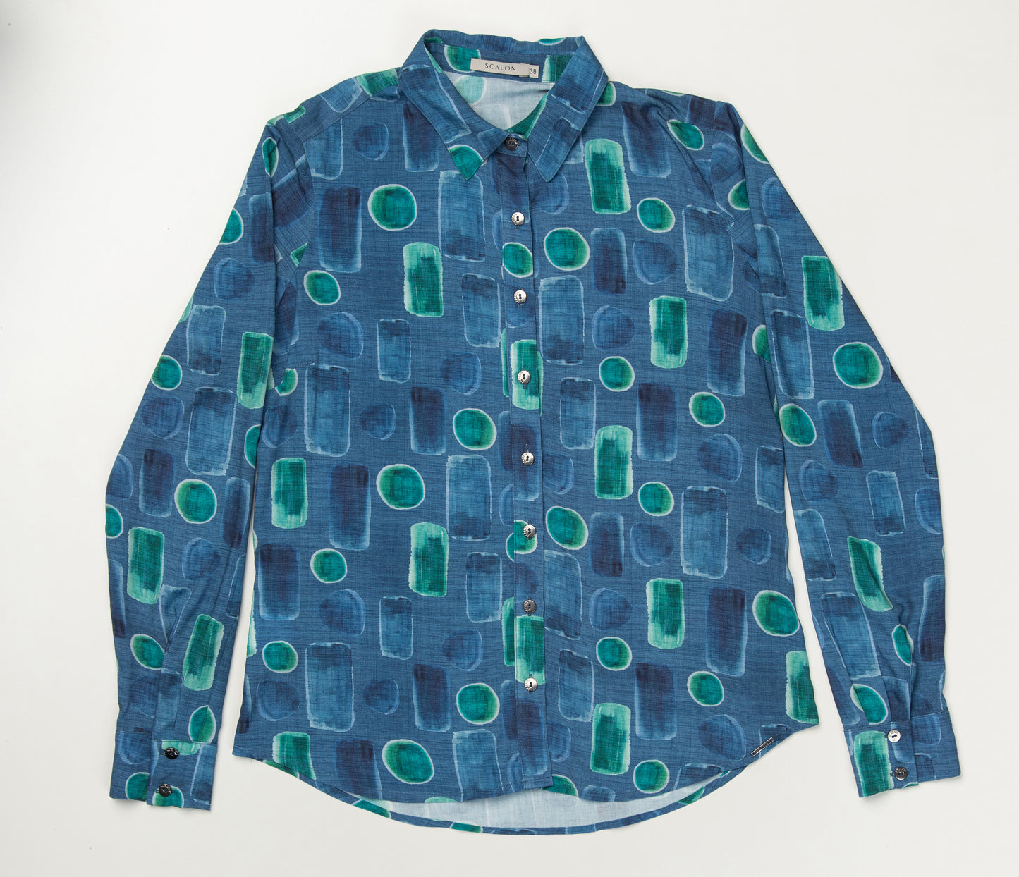 camisa viscose manga longa estampada