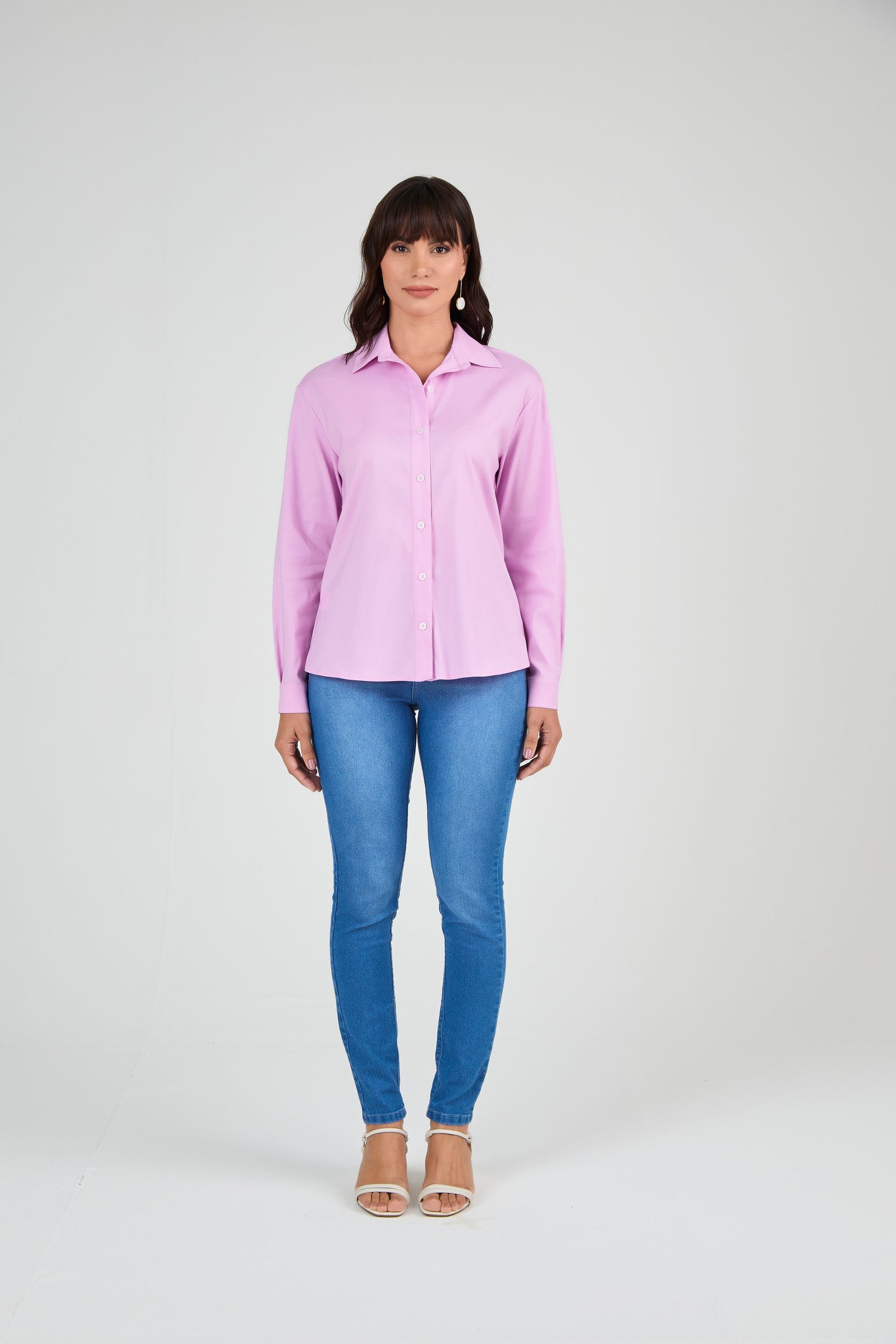 camisa tricoline manga longa color