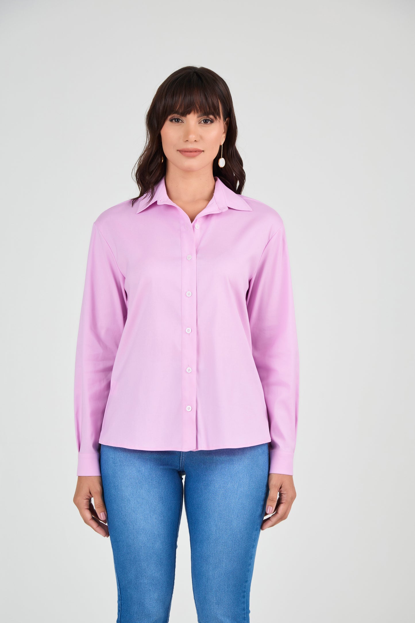 camisa tricoline manga longa color