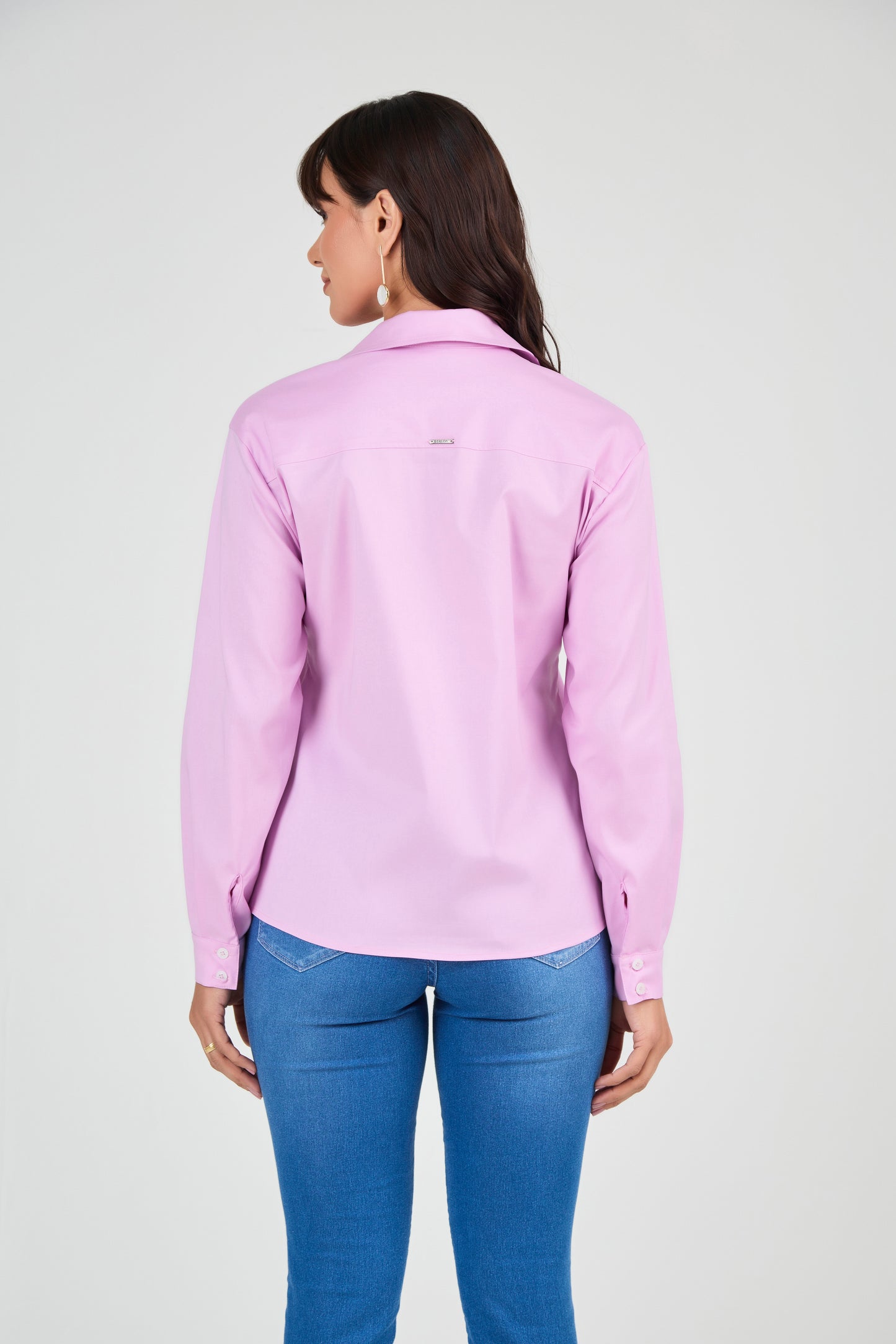 camisa tricoline manga longa color