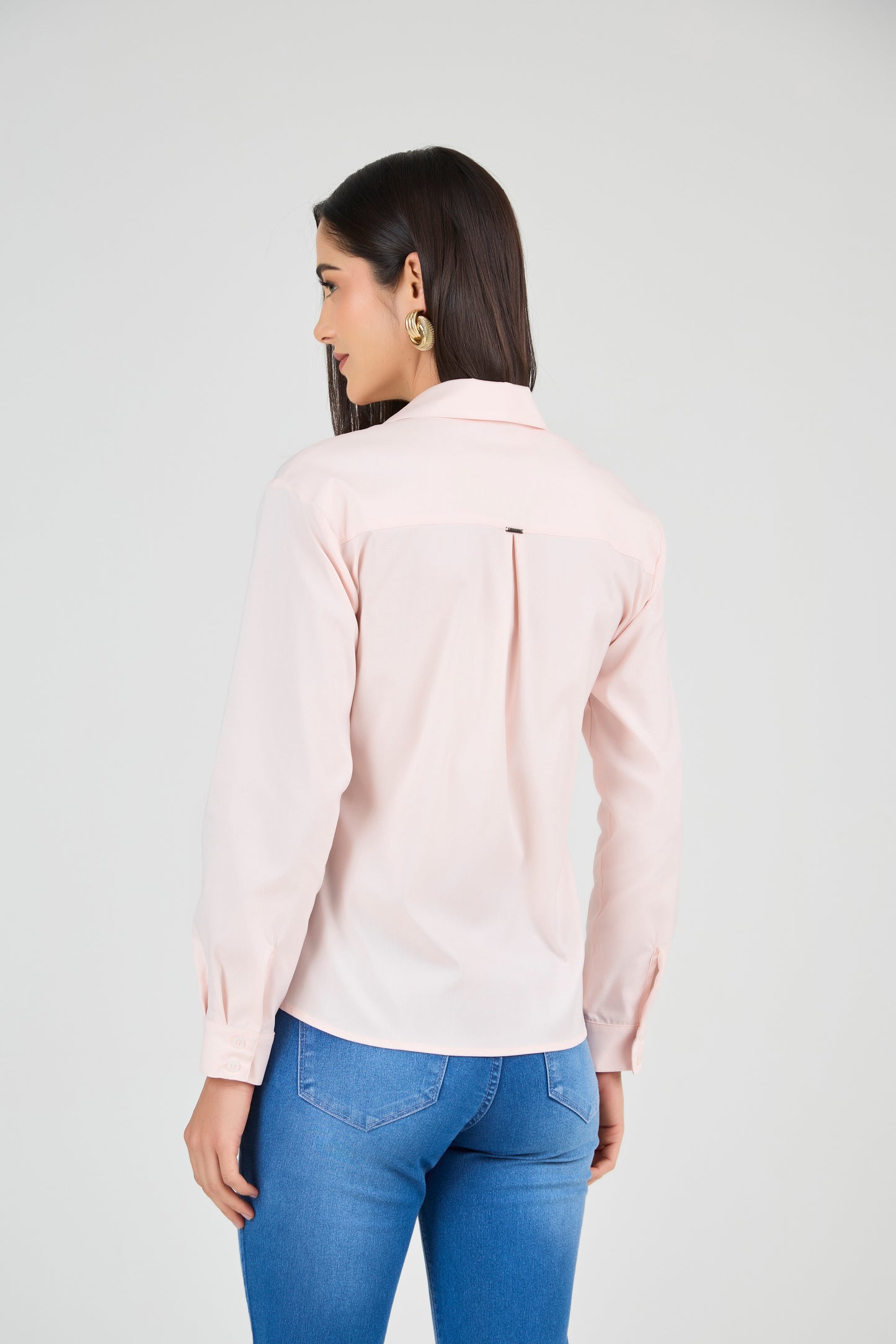 camisa tricoline manga longa