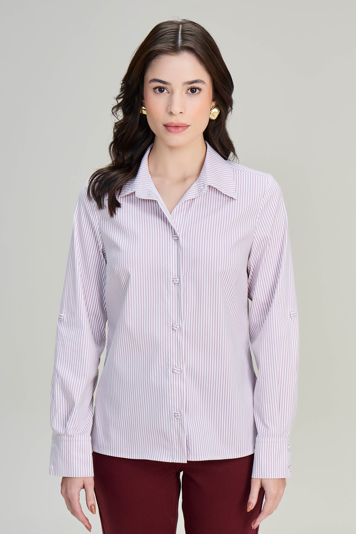 camisa tricoline manga longa tradicional listrada