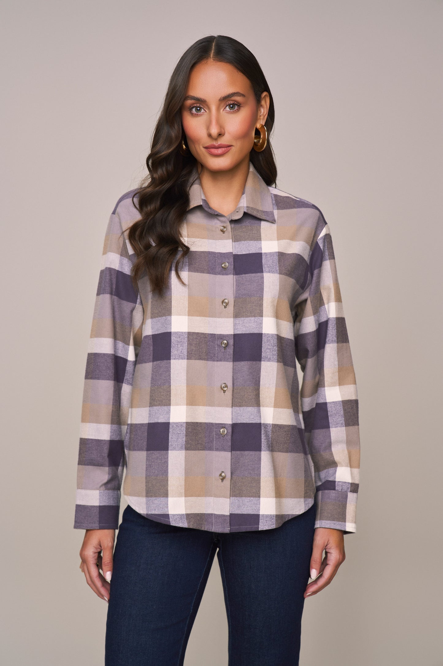 camisa algodão manga longa ampla