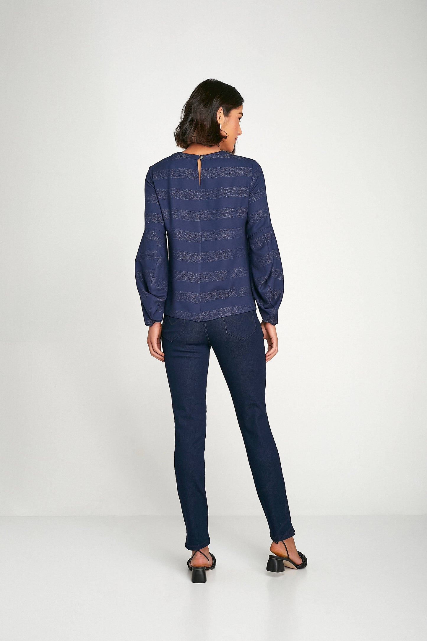 blusa viscose manga longa transpassada