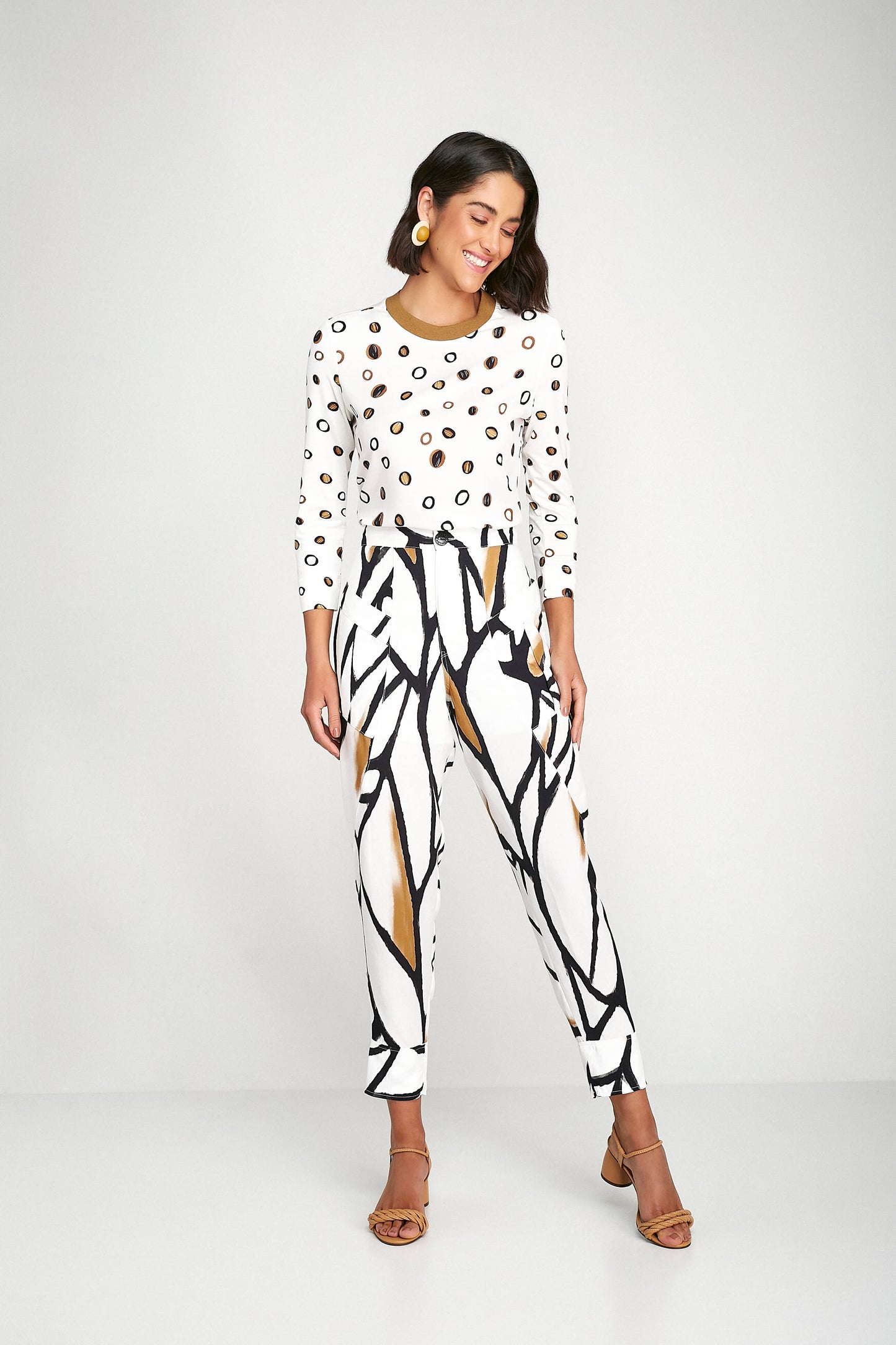 blusa malha manga 7/8 com tricot
