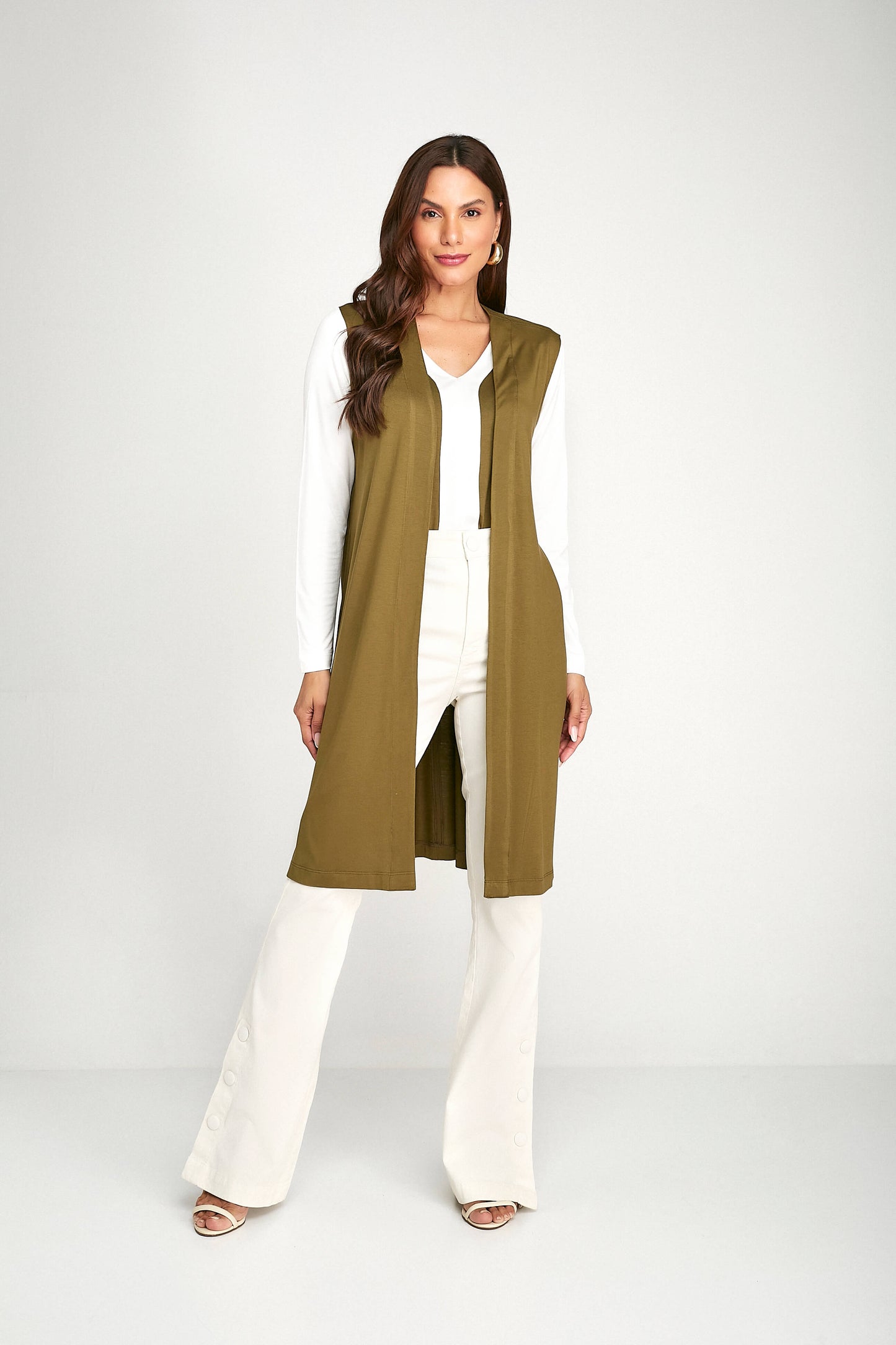 cardigan malha manga longa bicolor