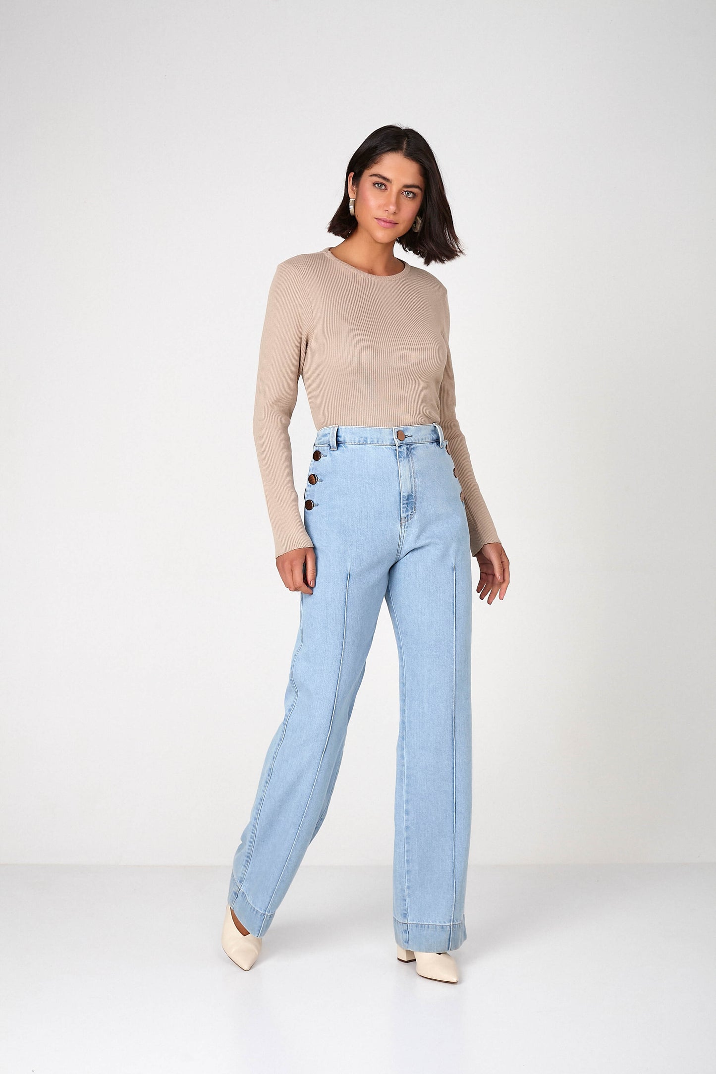 blusa tricot manga longa canelada
