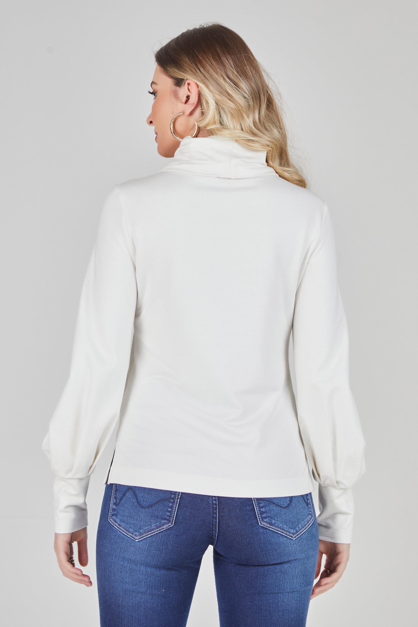 blusa moletom manga longa com gola rolê