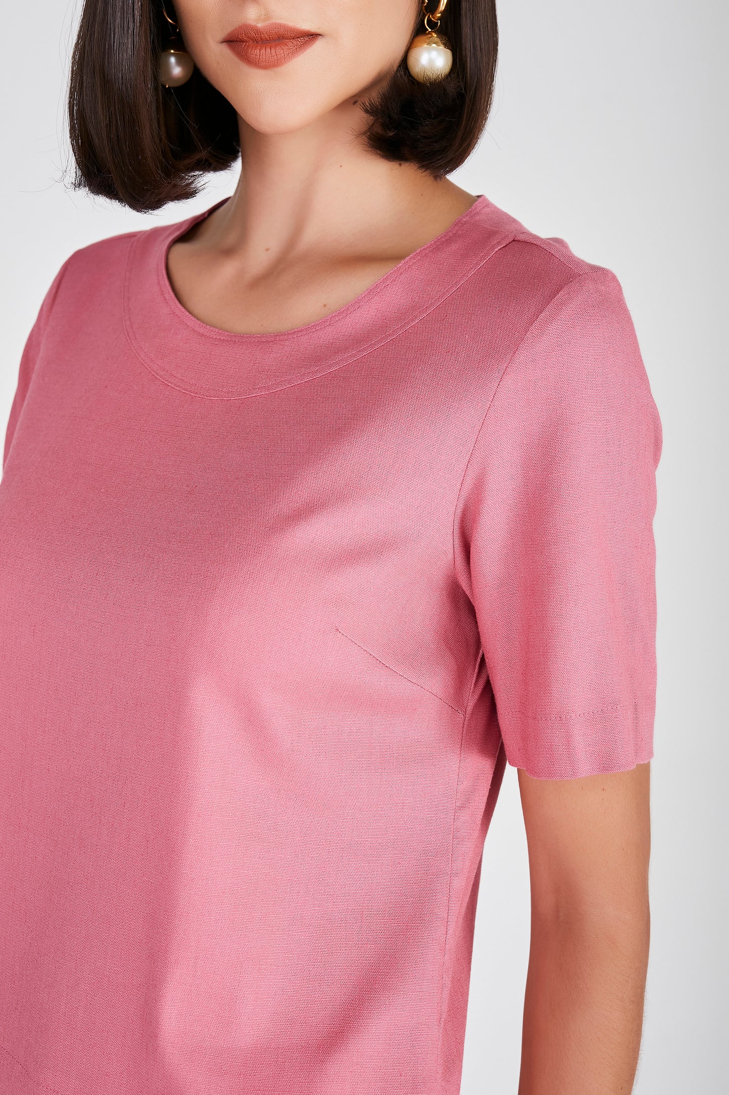 blusa linho manga curta com tomas