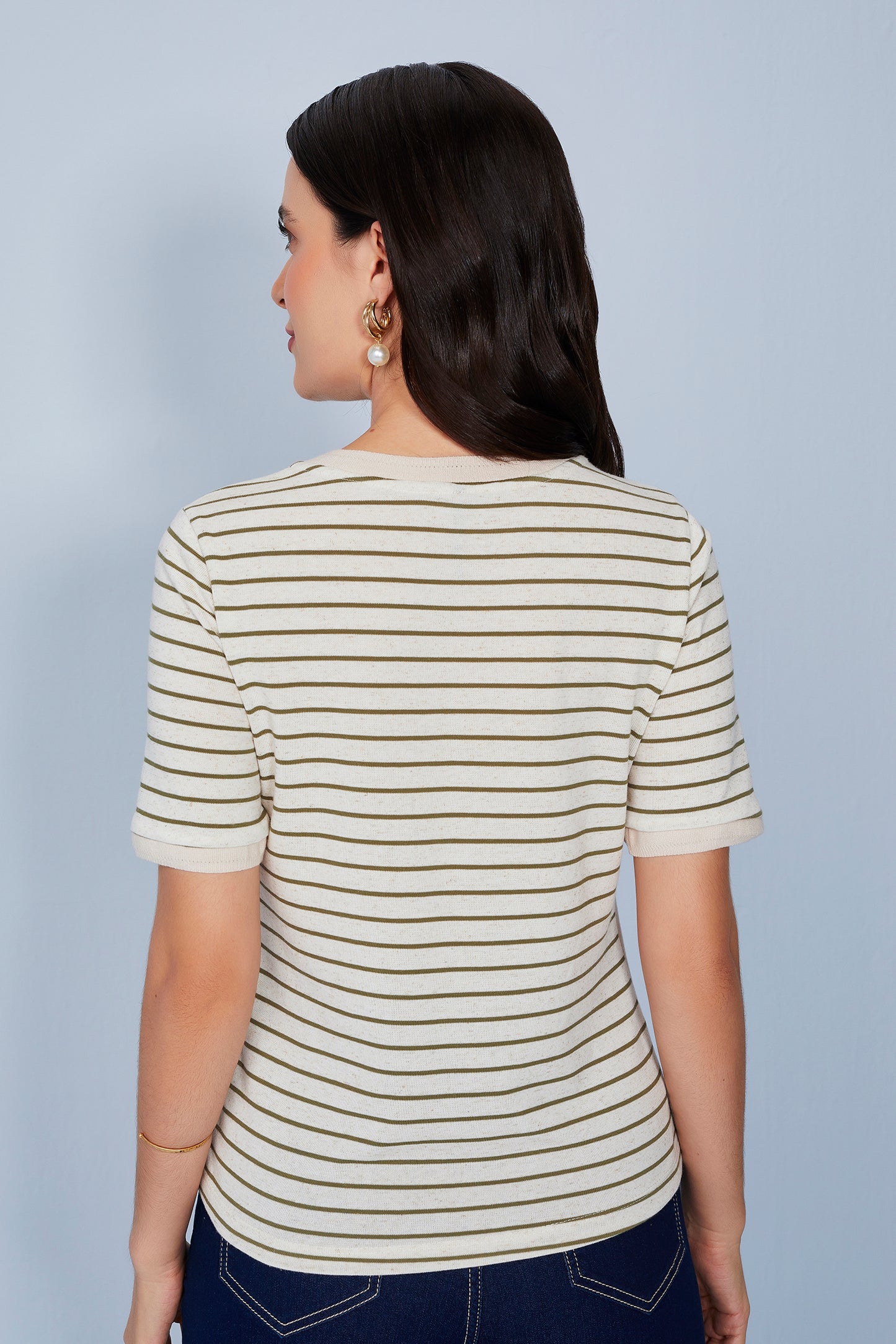 blusa malha manga curta listrada com tricot