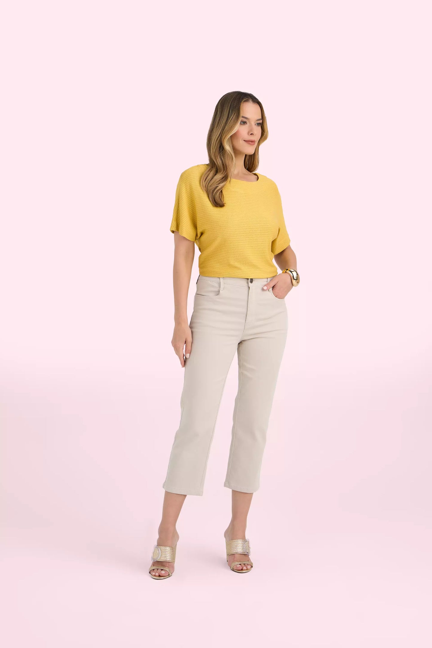 blusa malha manga curta
