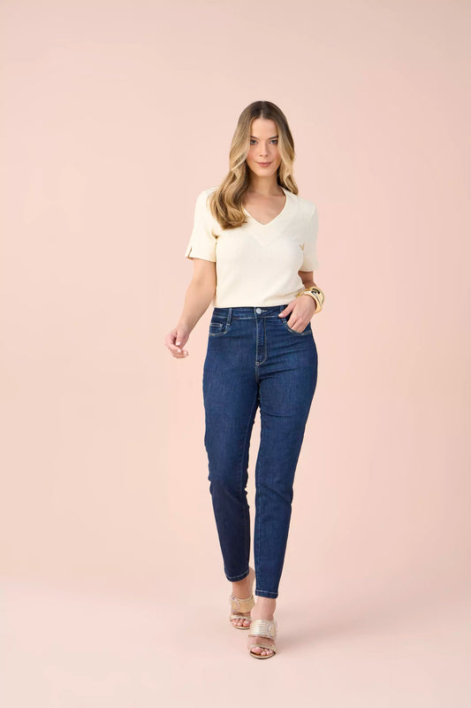 blusa malha manga curta com aberturas
