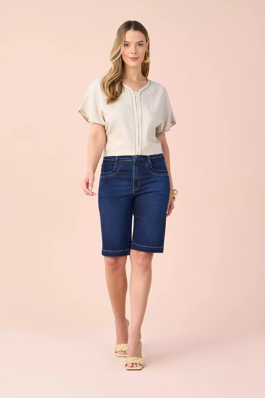 blusa viscose manga curta com detalhe frontal