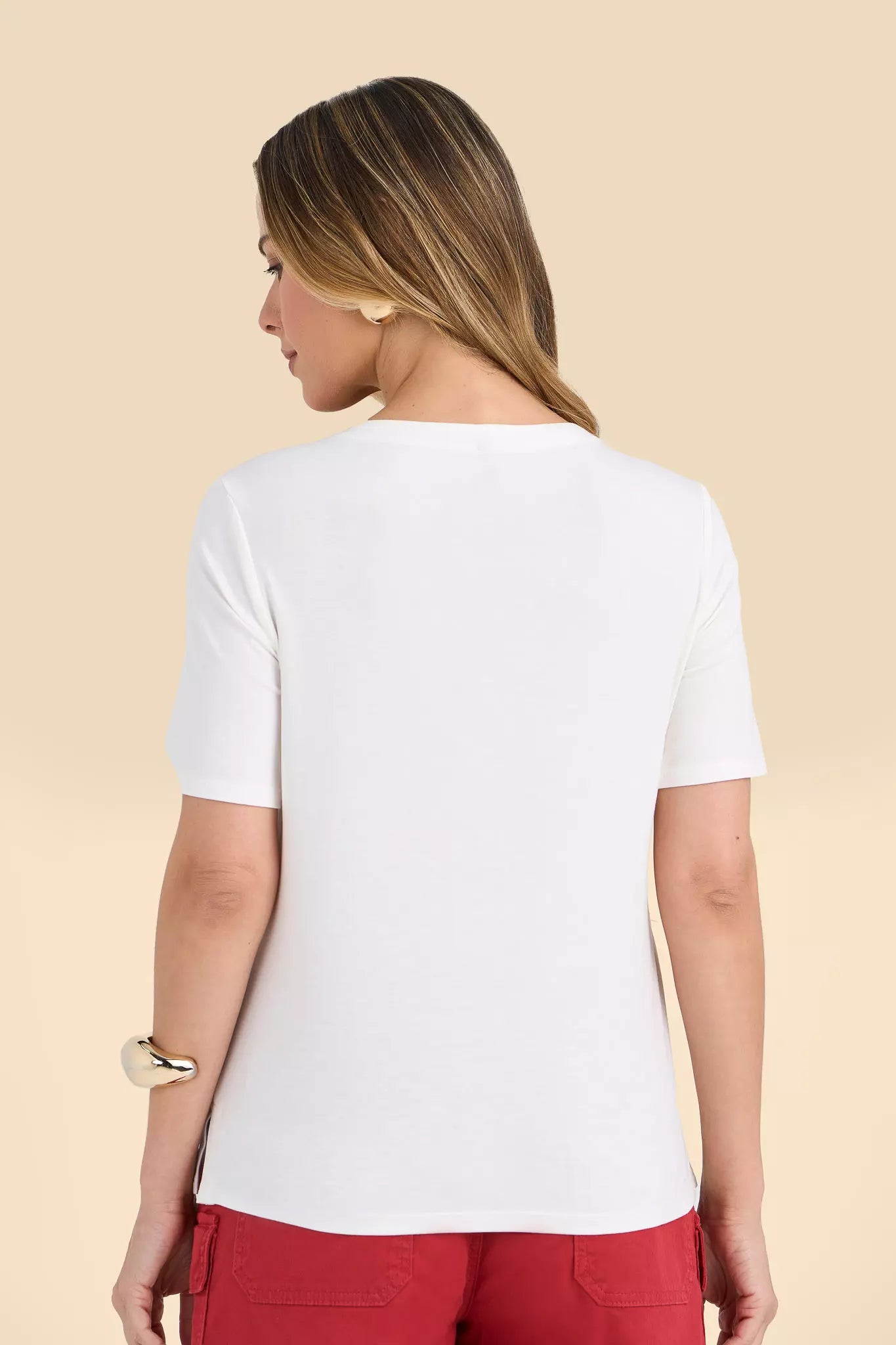 t-shirt malha manga curta com estampa flor