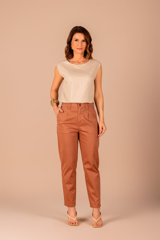 blusa viscose sem manga com abertura lateral