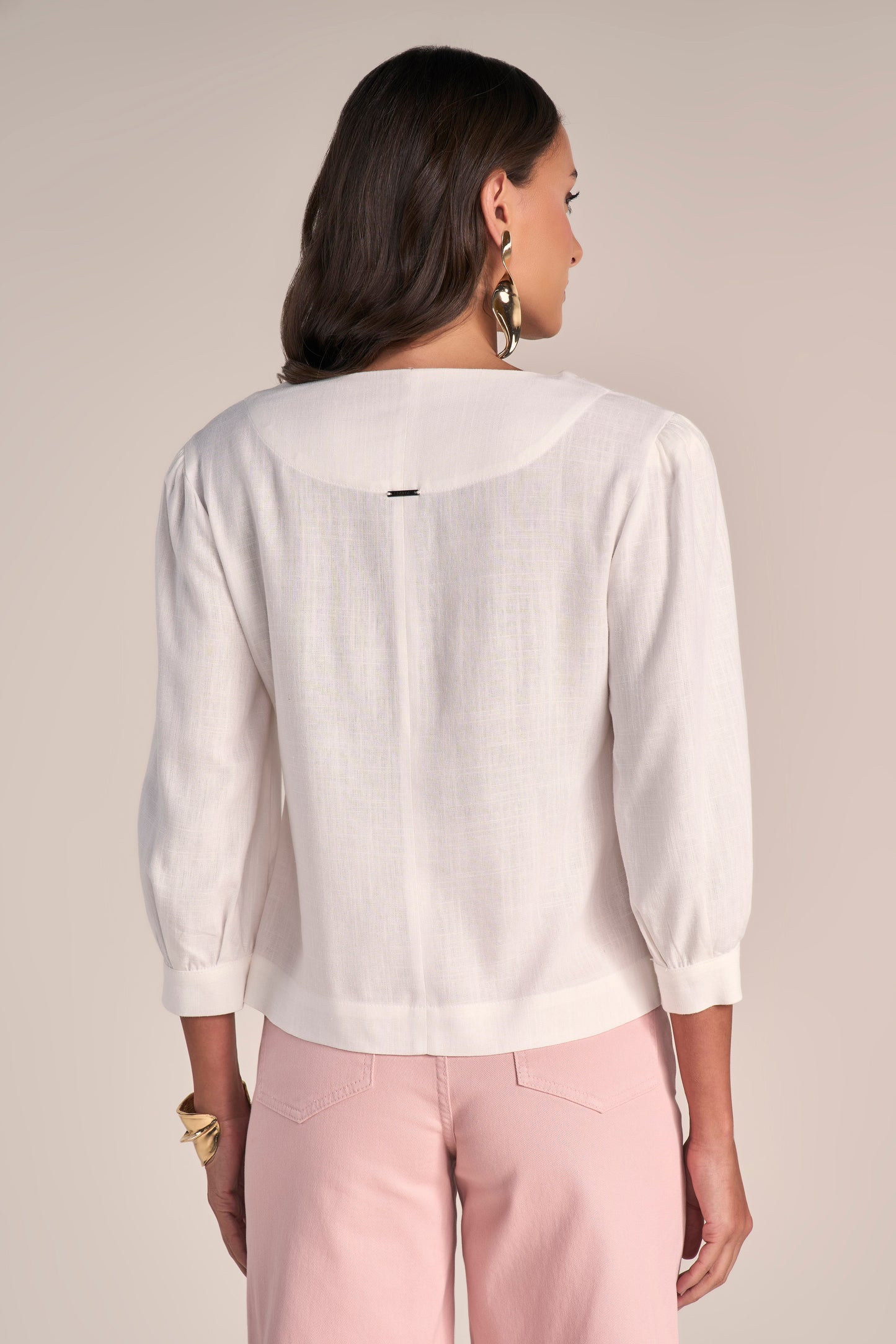 Blusa Viscose Manga 3/4 com Botôes Encapados