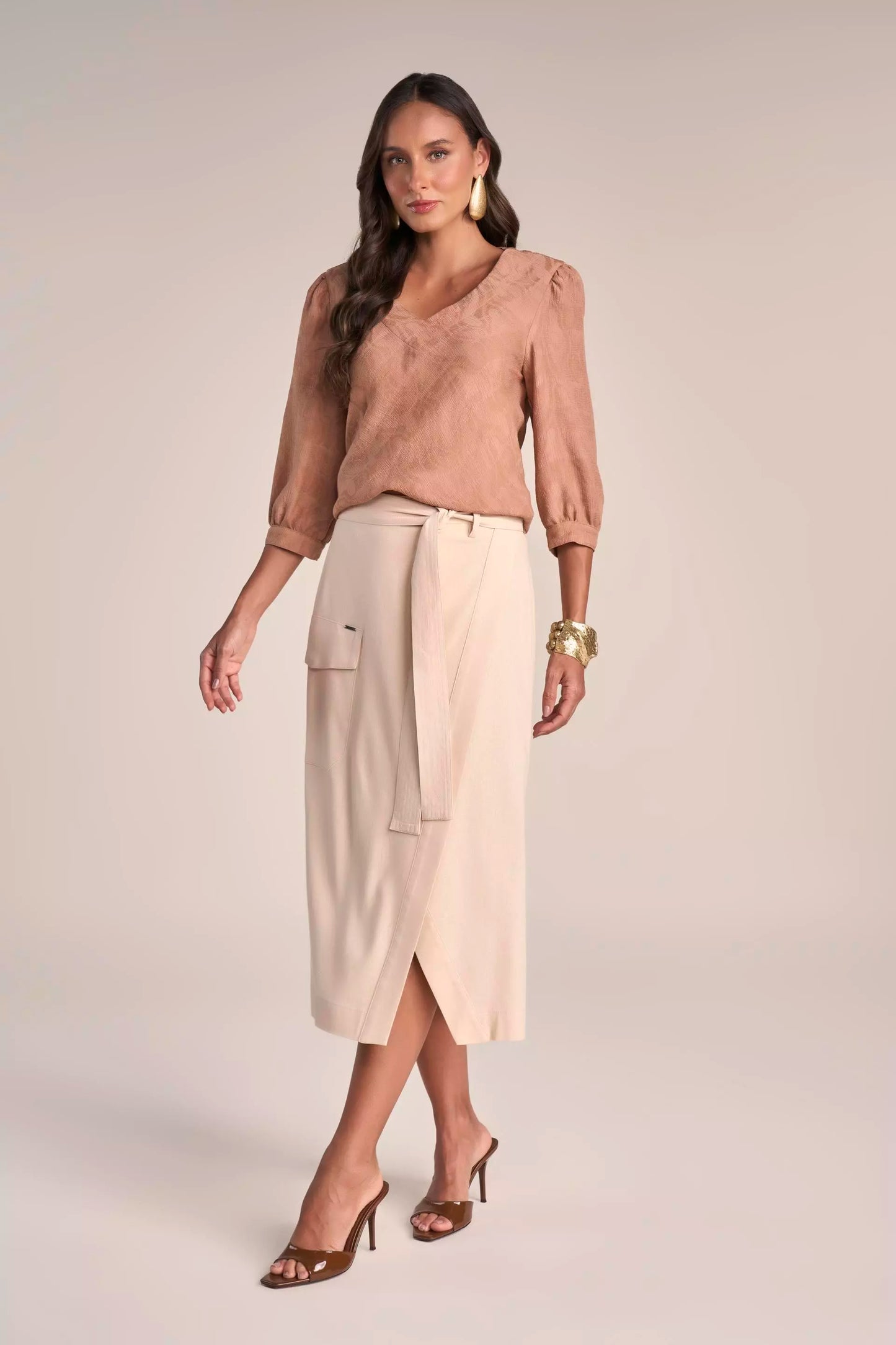 Blusa Viscose Manga 3/4 Ampla