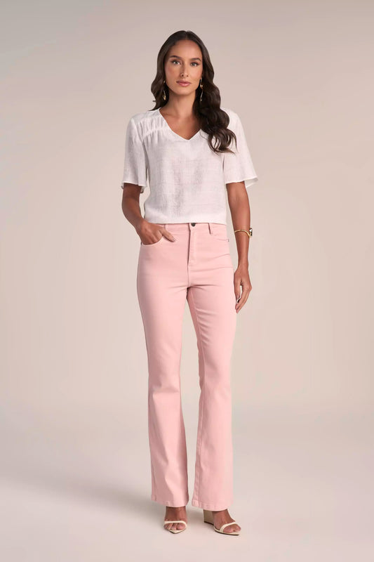blusa viscose manga curta com detalhe franzido