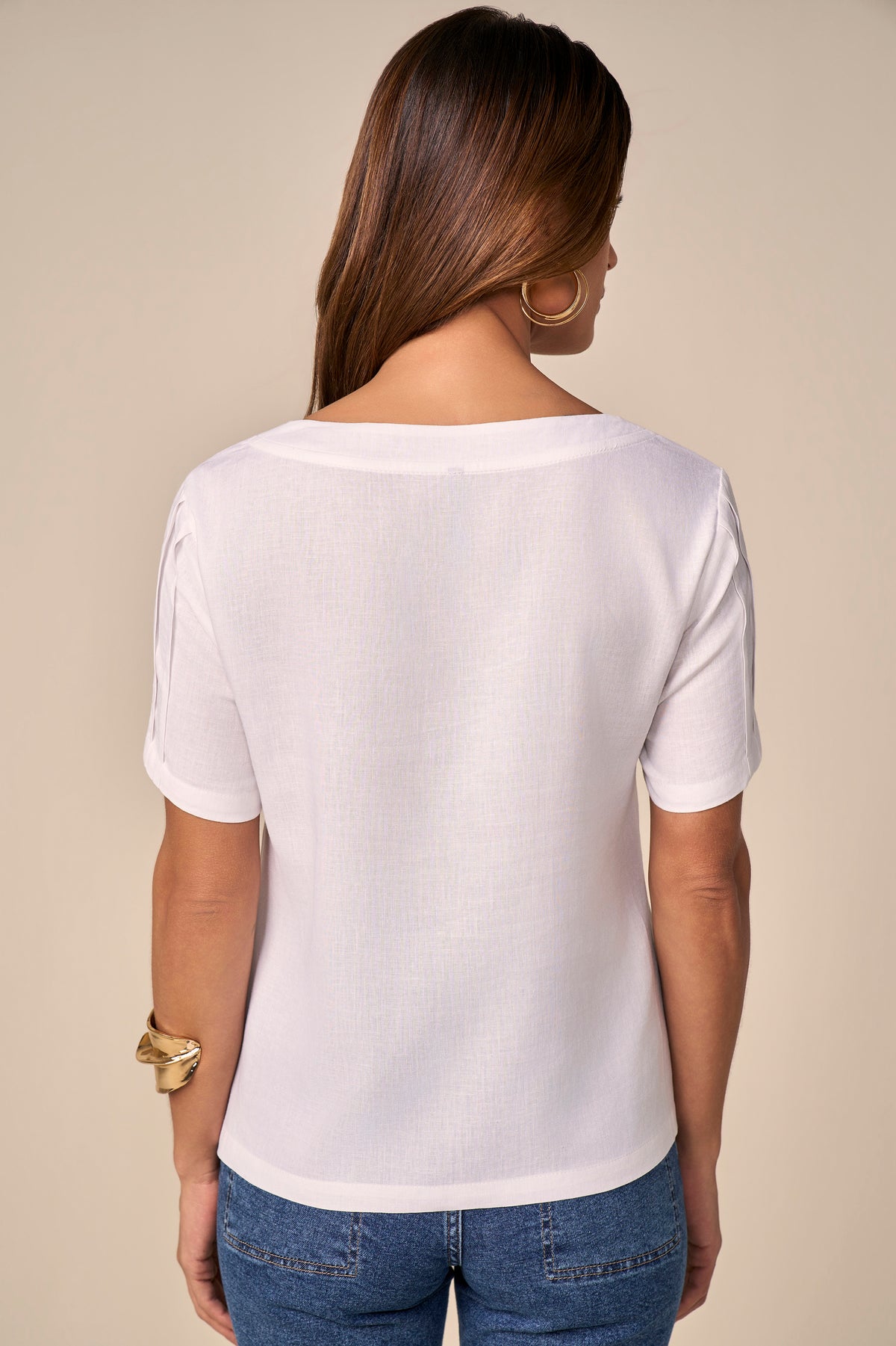 blusa viscose manga curta com entremeio