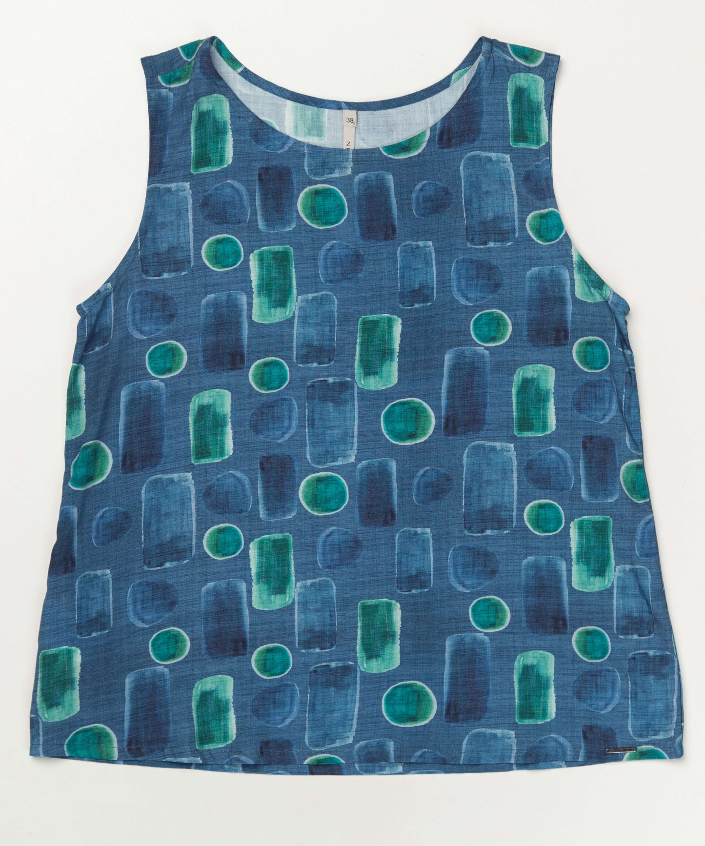 regata viscose alça larga estampada