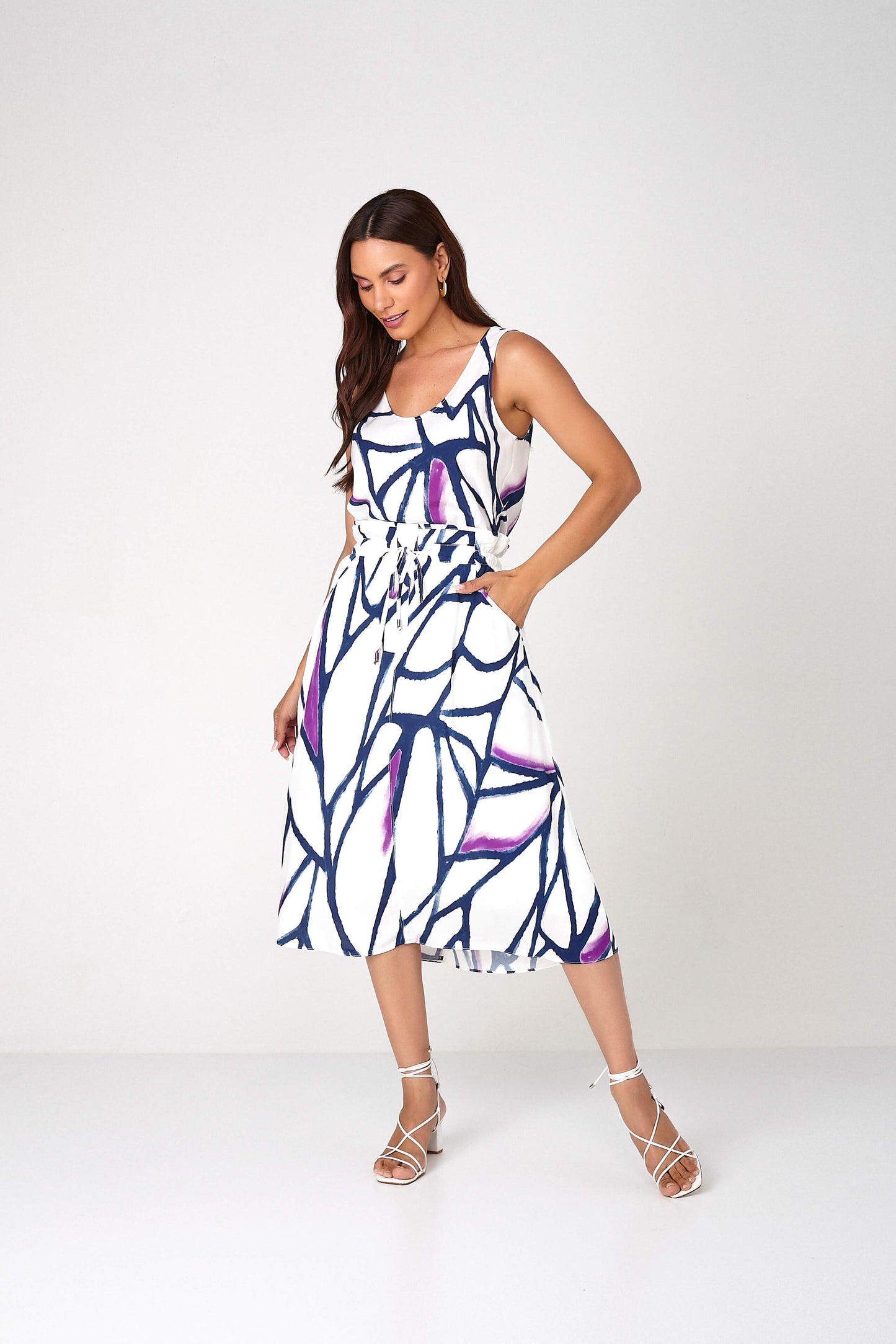 regata viscose alça fina estampada