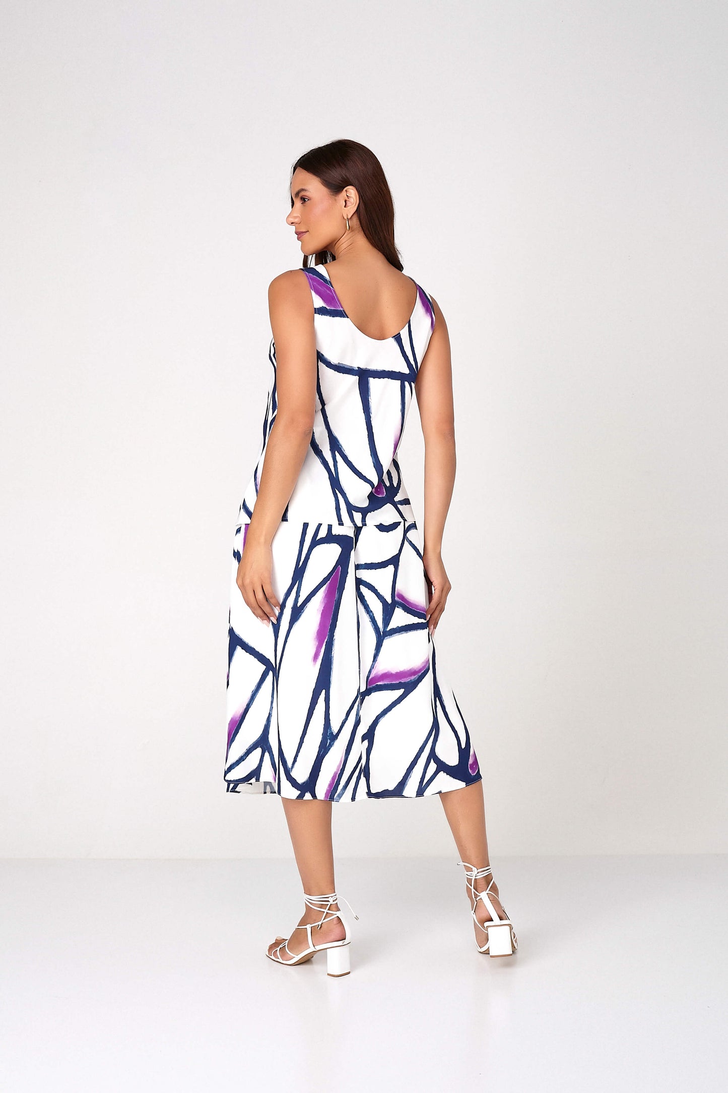 regata viscose alça fina estampada