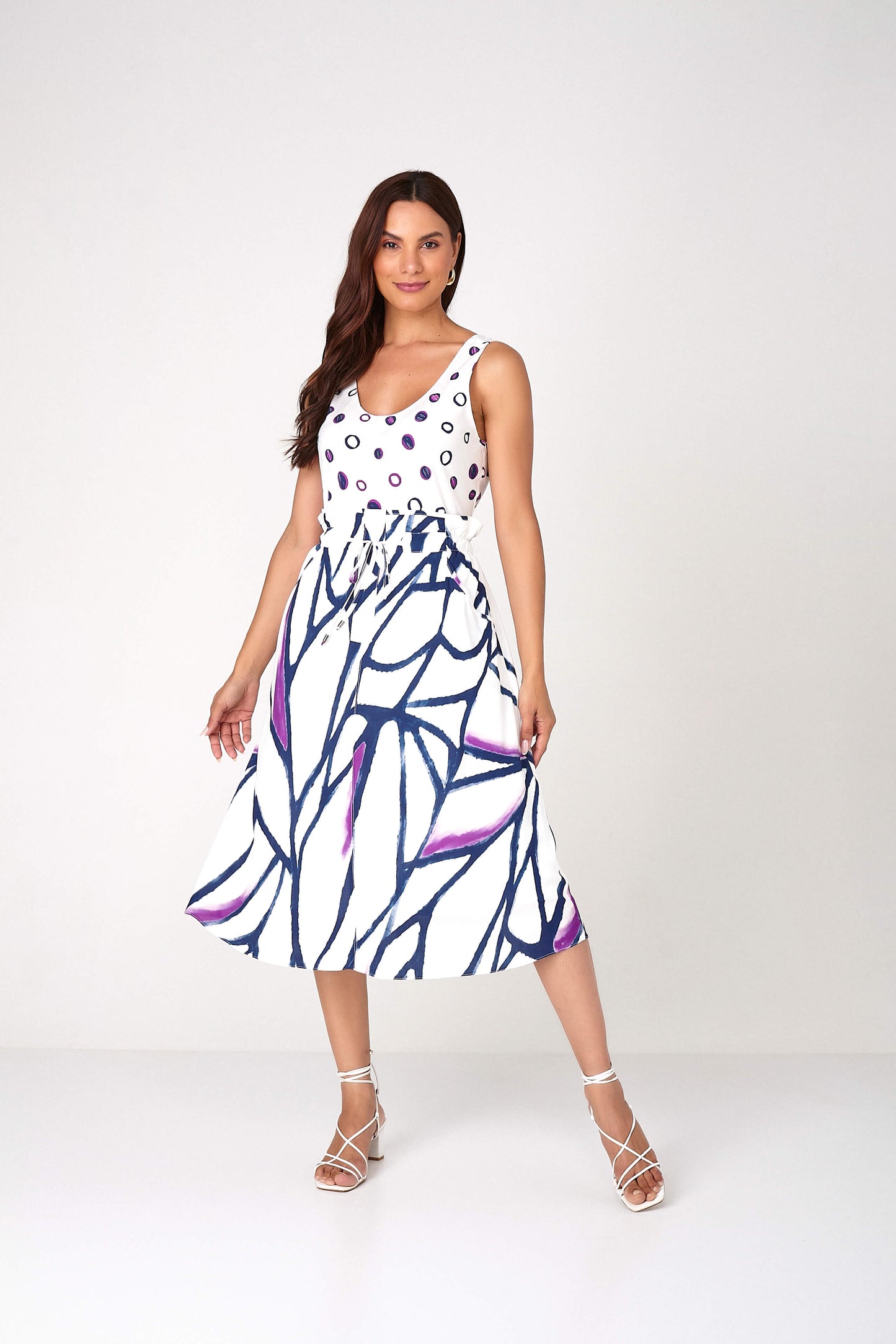 regata viscose alça fina estampada