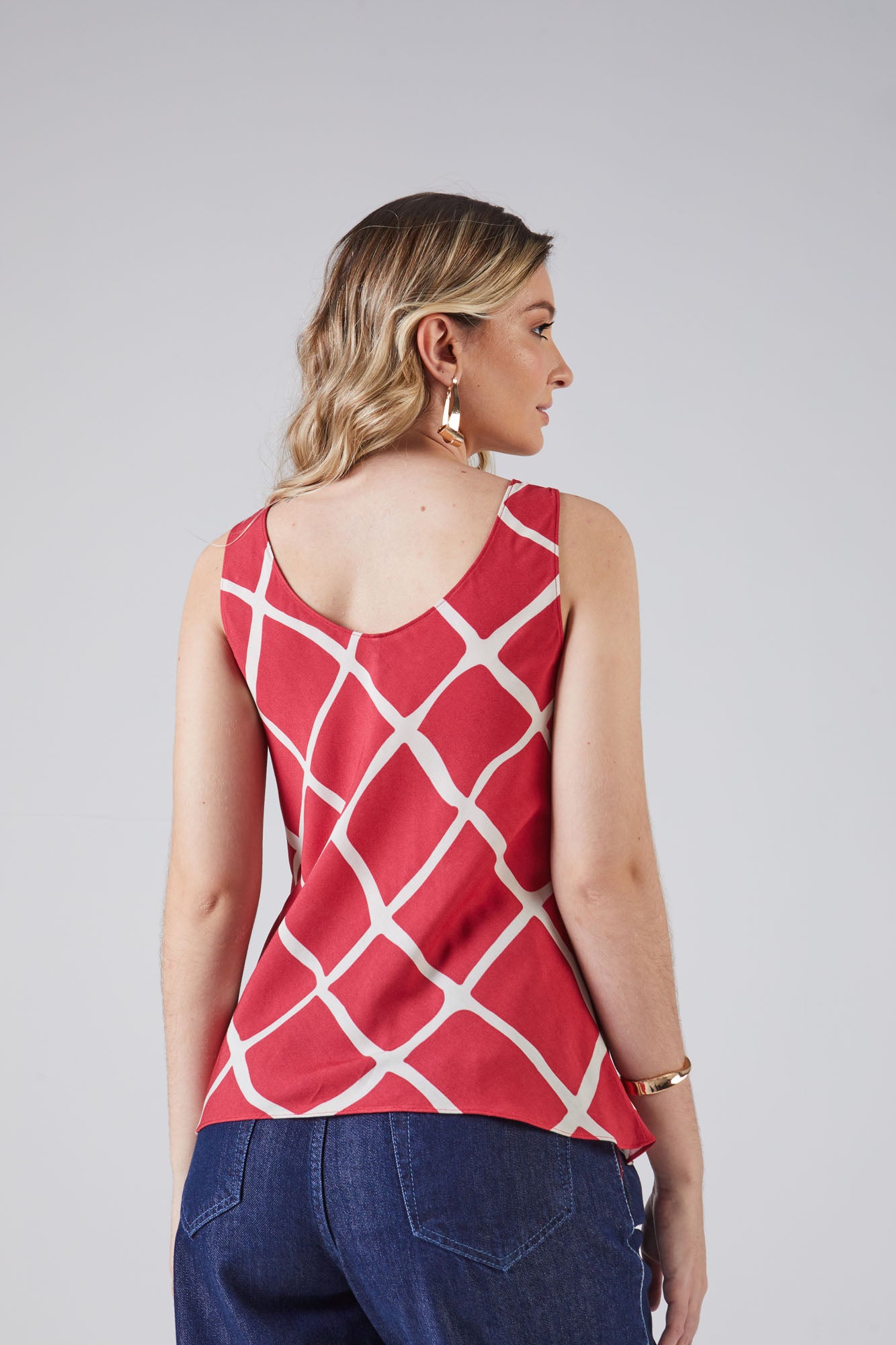 regata viscose alça fina estampada