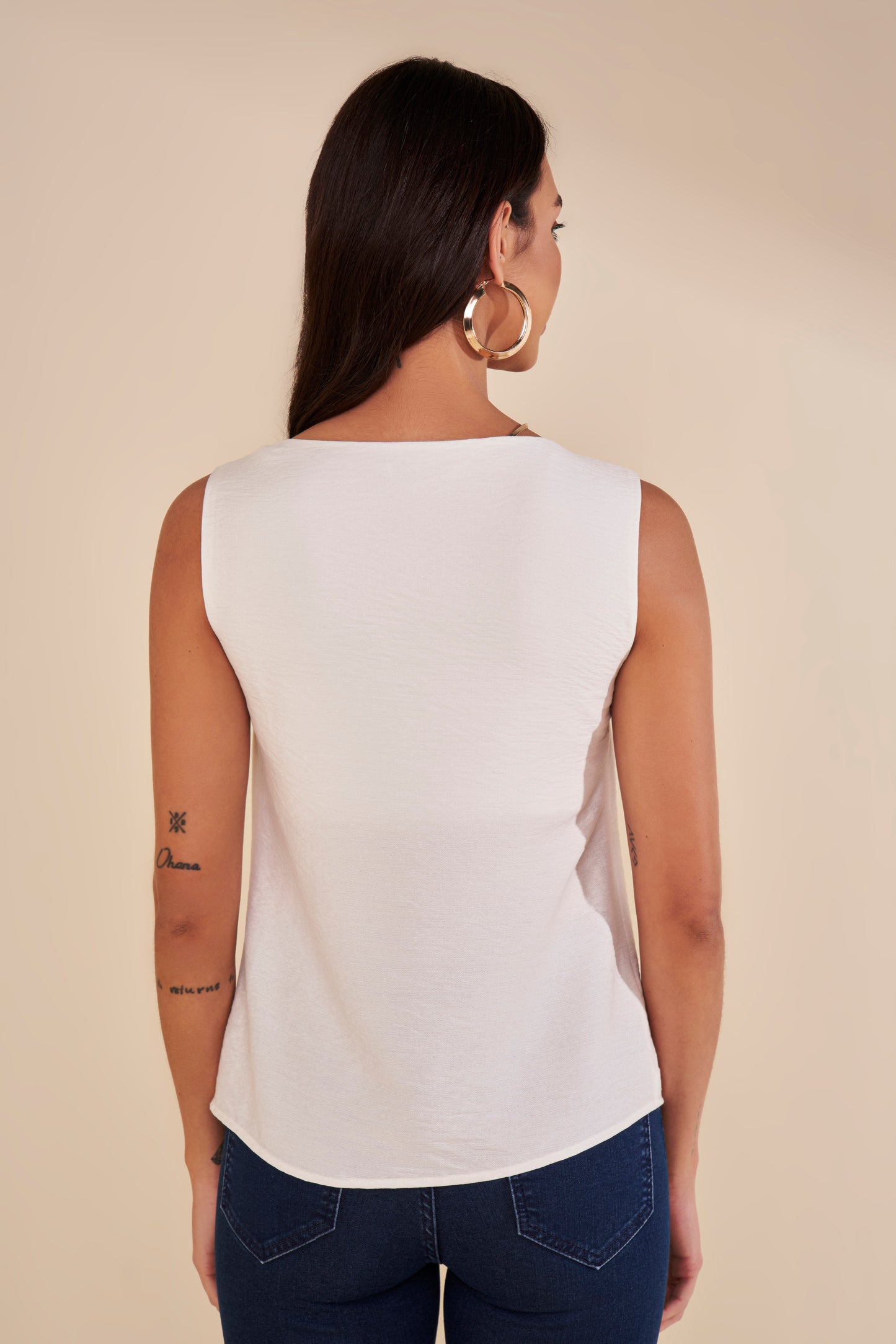 regata viscose alça fina com laço