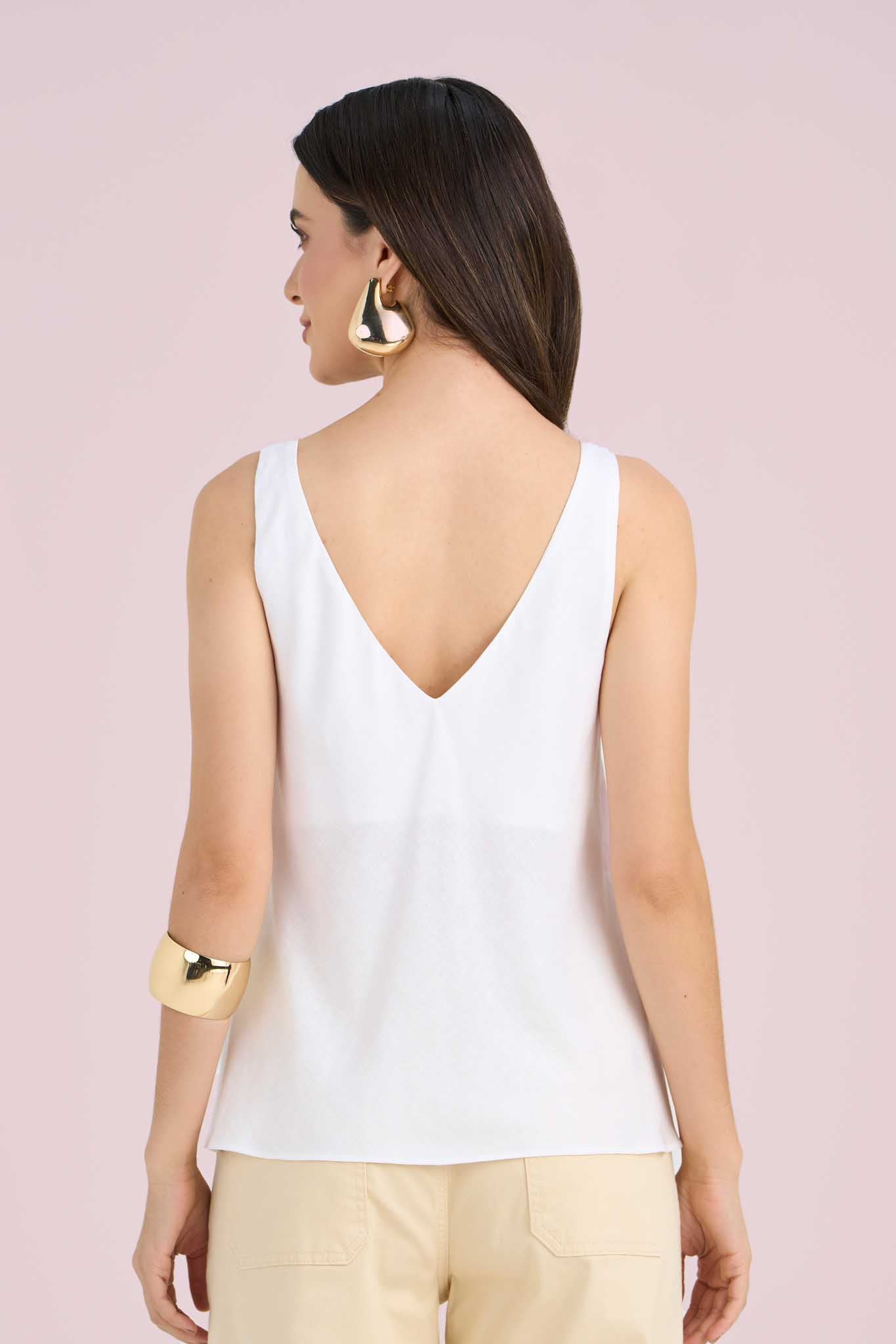 regata viscose alça fina com decote v