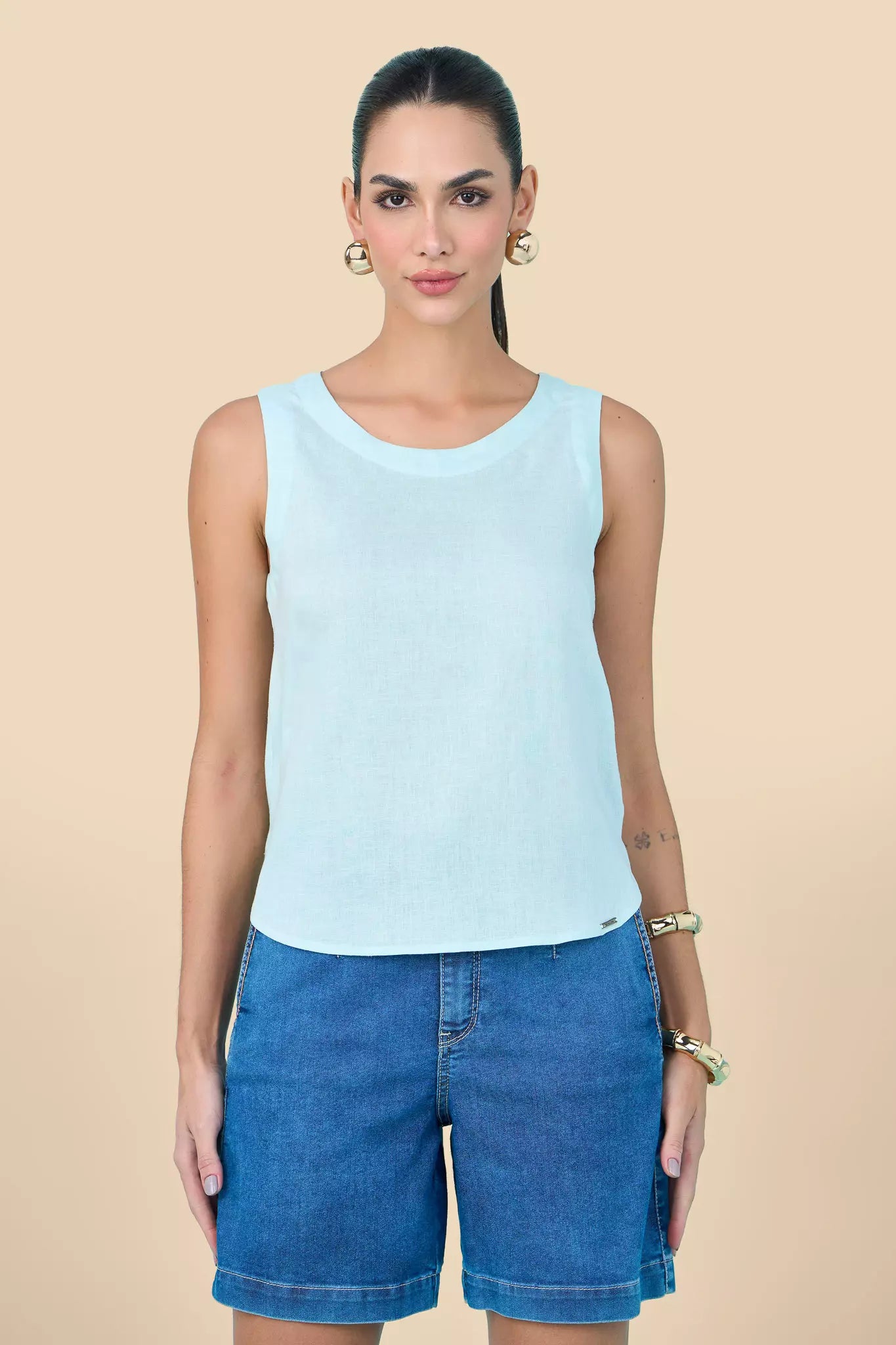 regata viscosealça larga com abertura