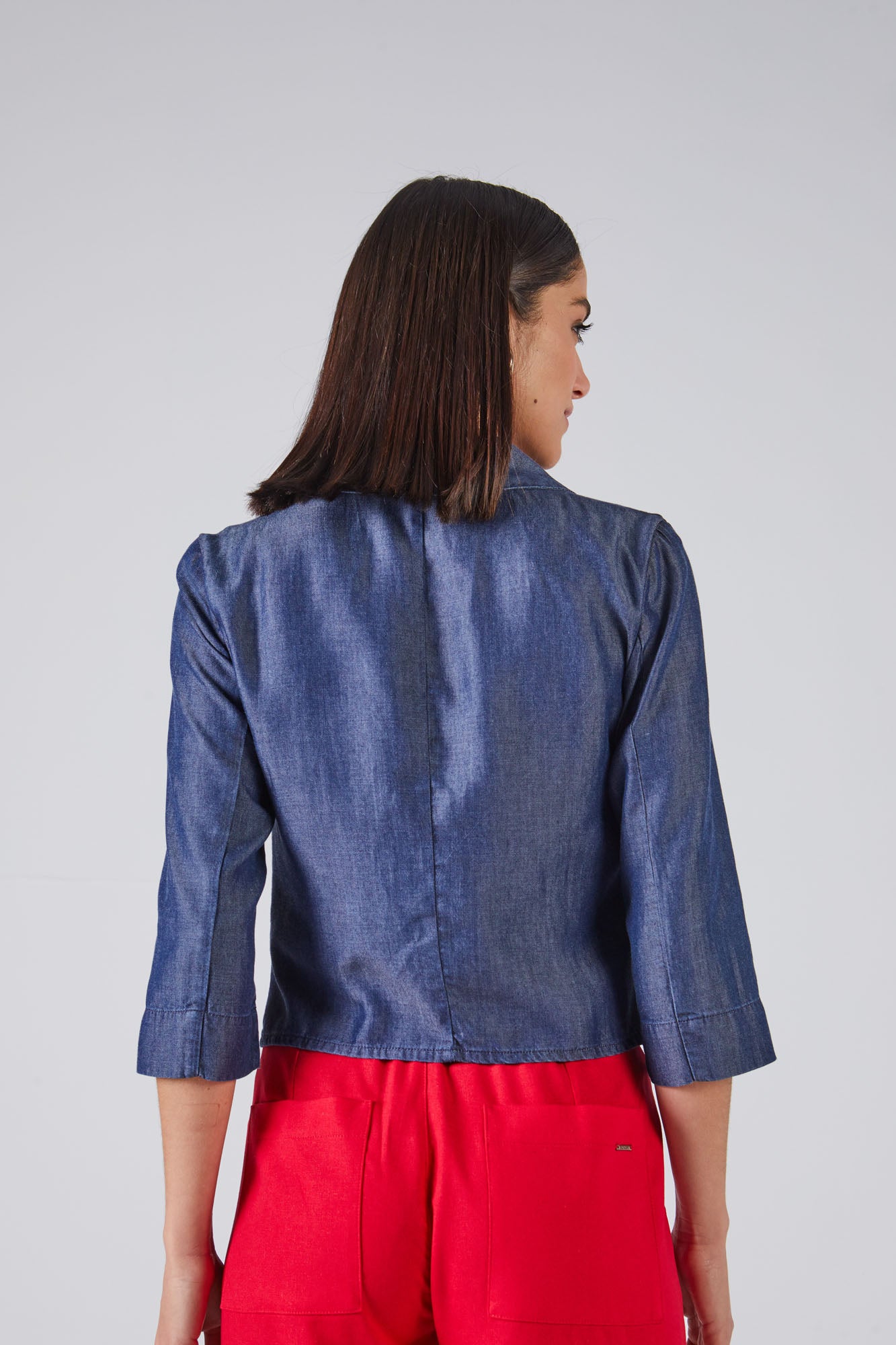 blazer jeans manga 3/4 alfaiataria